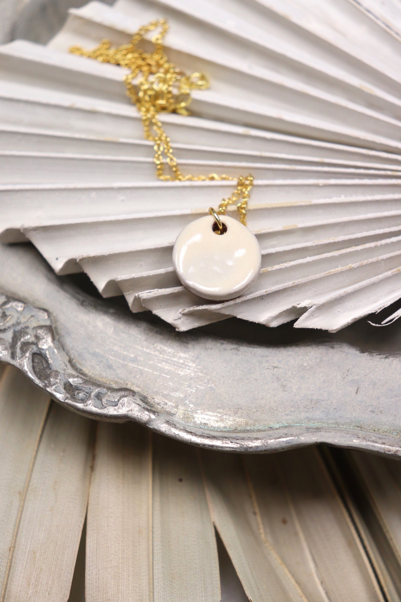 Hope Necklace - Ivory (Ceramic and Gold)