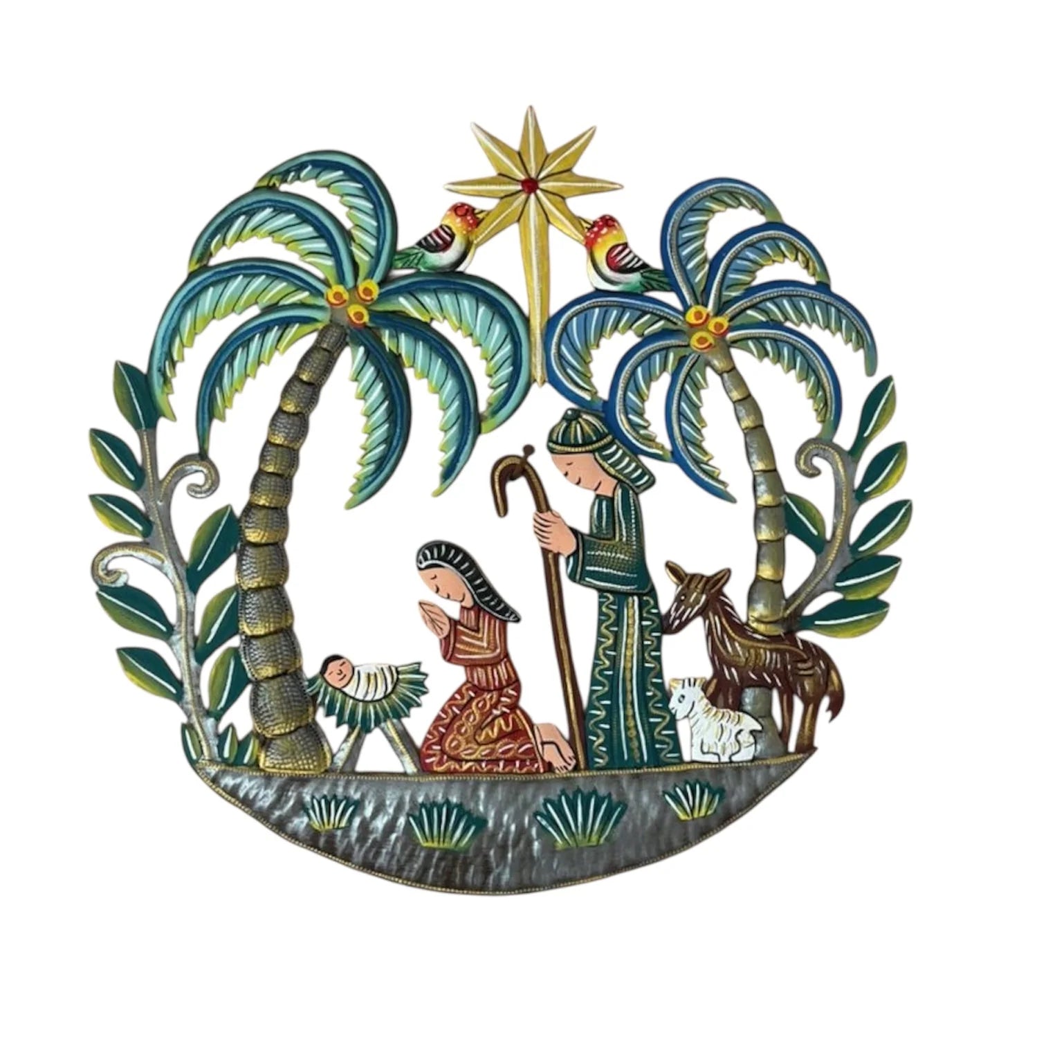 Coconut Tree Nativity Round