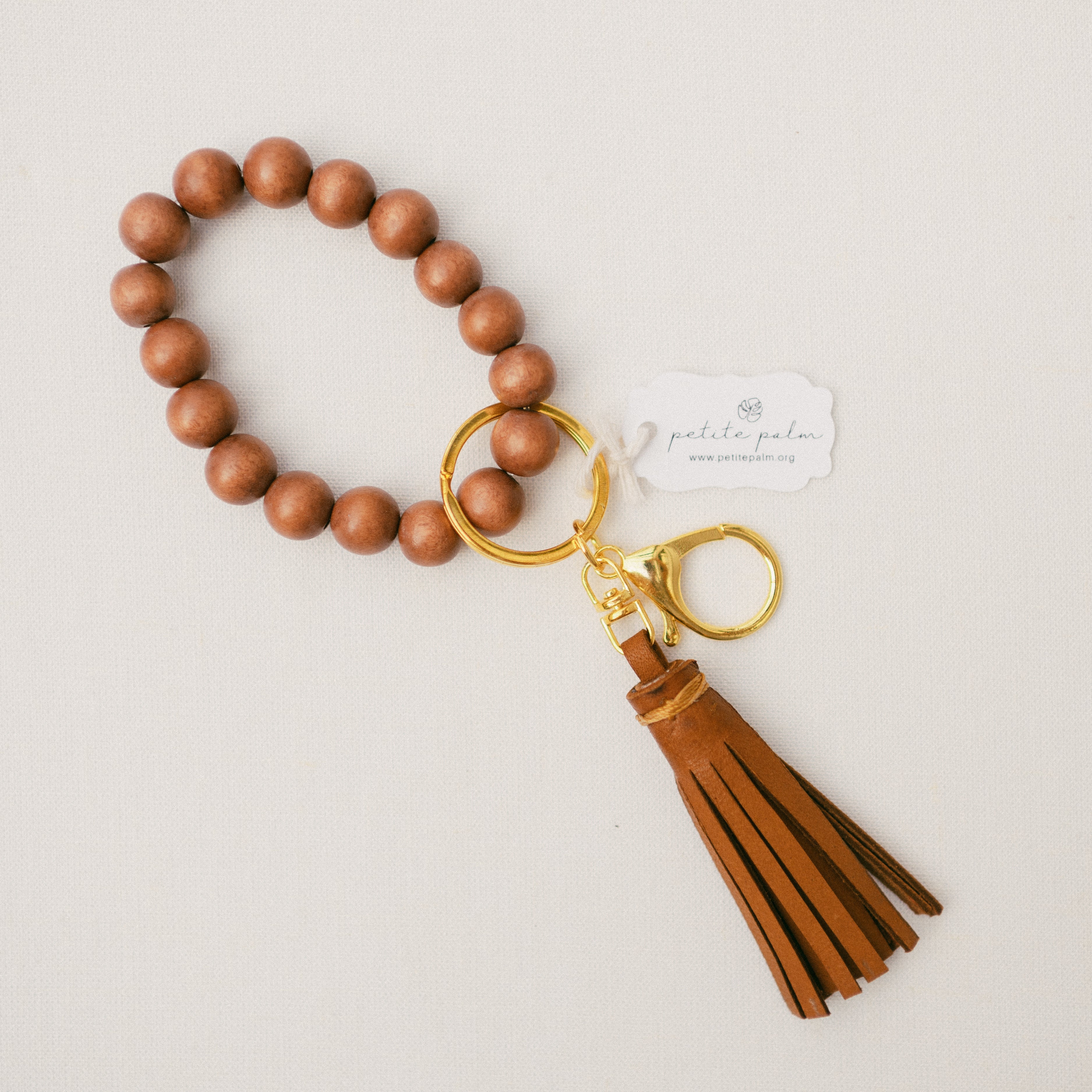 Beaded Wristlet +  Leather Tassel