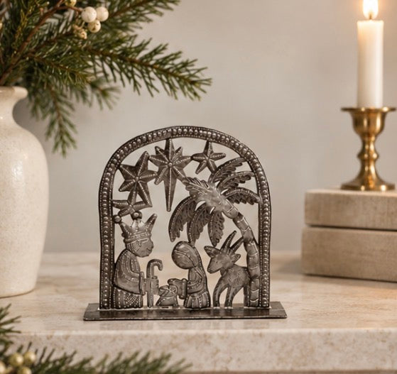 Small Standing Dome Nativity- Palm Tree