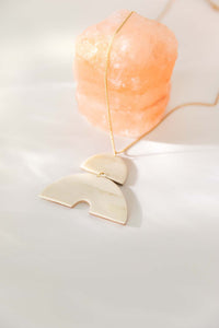 Arc Pendant Necklace in Bone