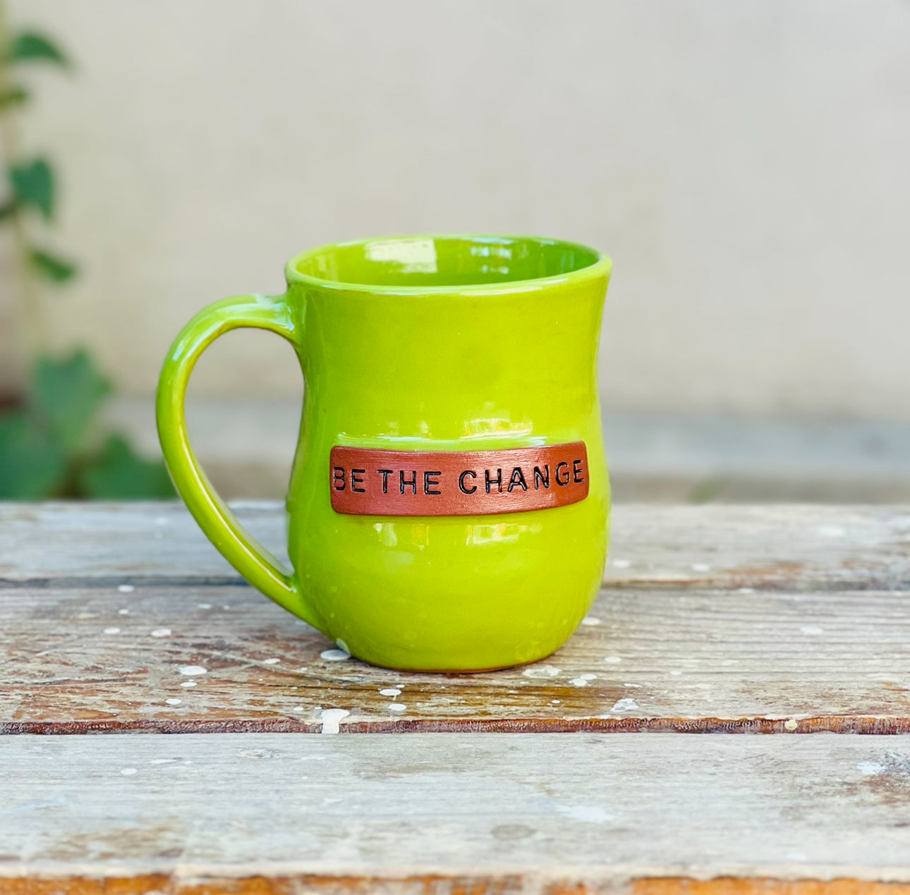 Be the Change Mug - Lime Green