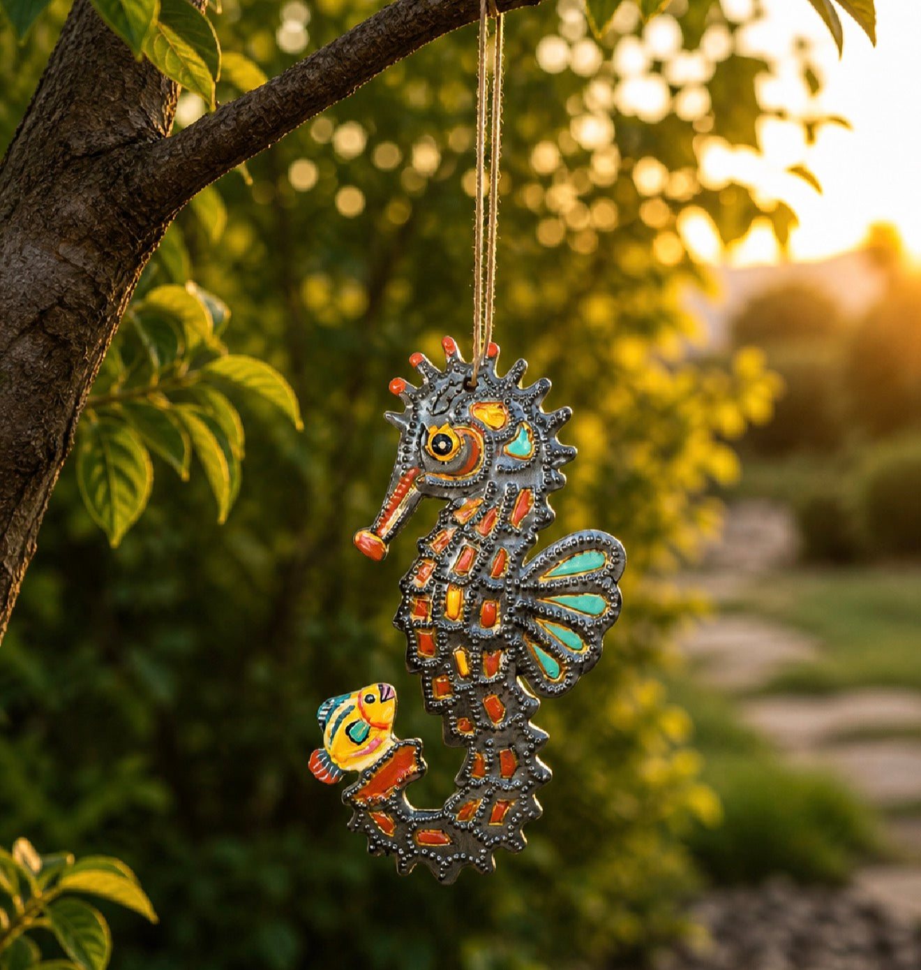 Orilien Orange Seahorse Ornament