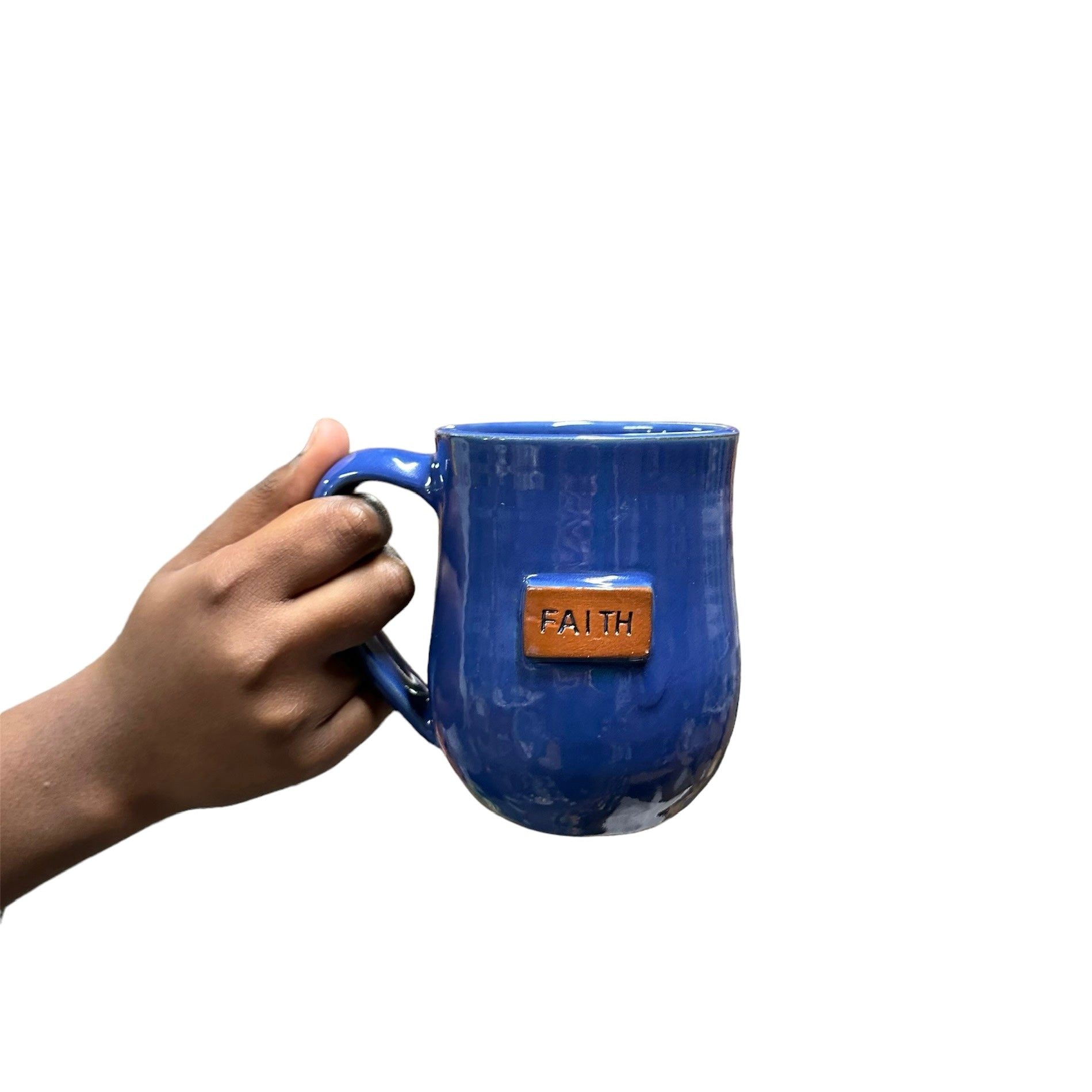 Faith Button Mug - Sapphire Blue