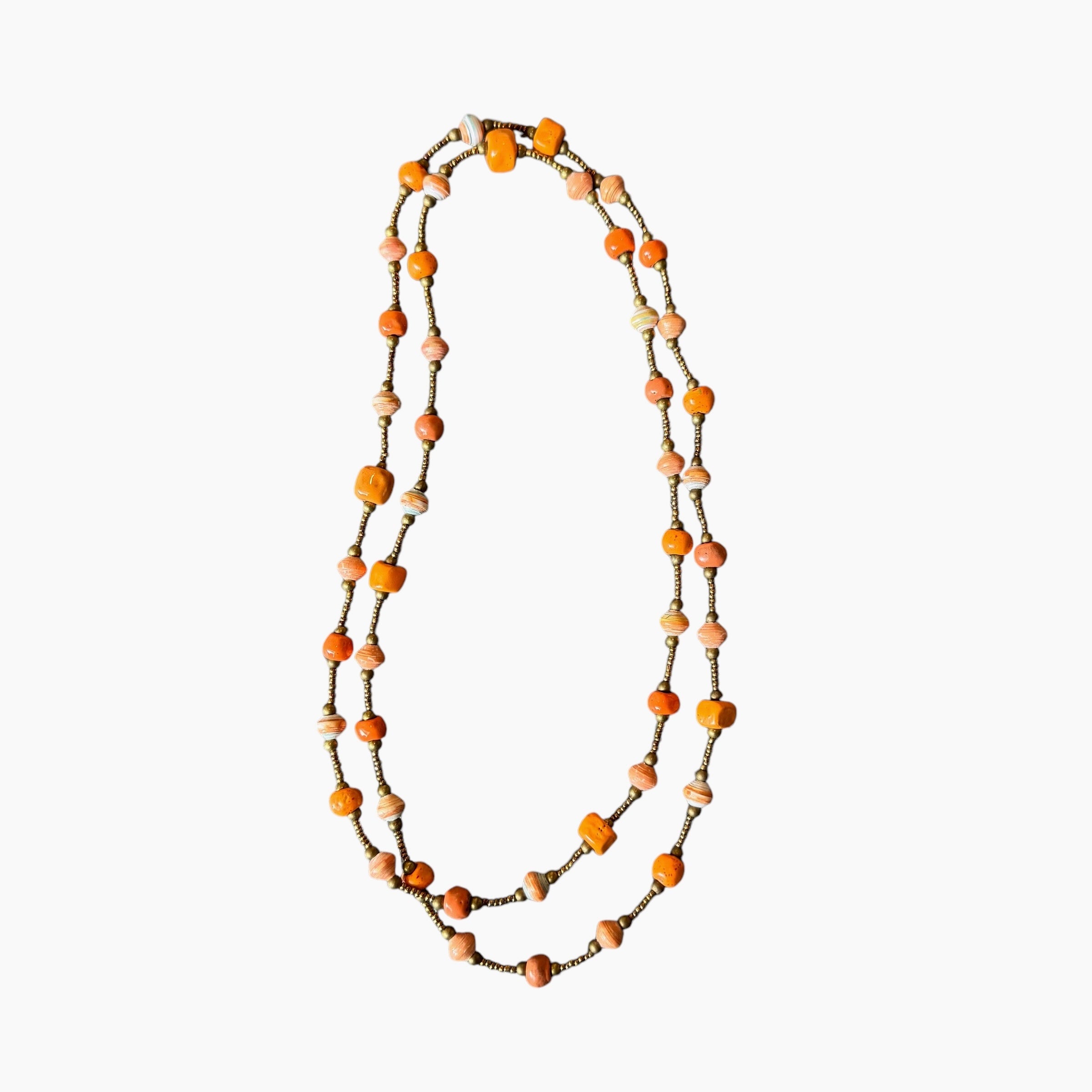 Haitian Signature Necklace- Orange