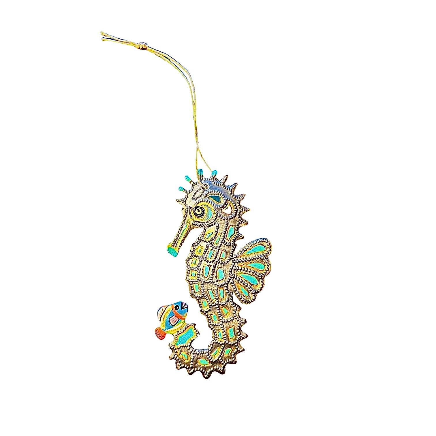 New Turquoise Seahorse Ornament