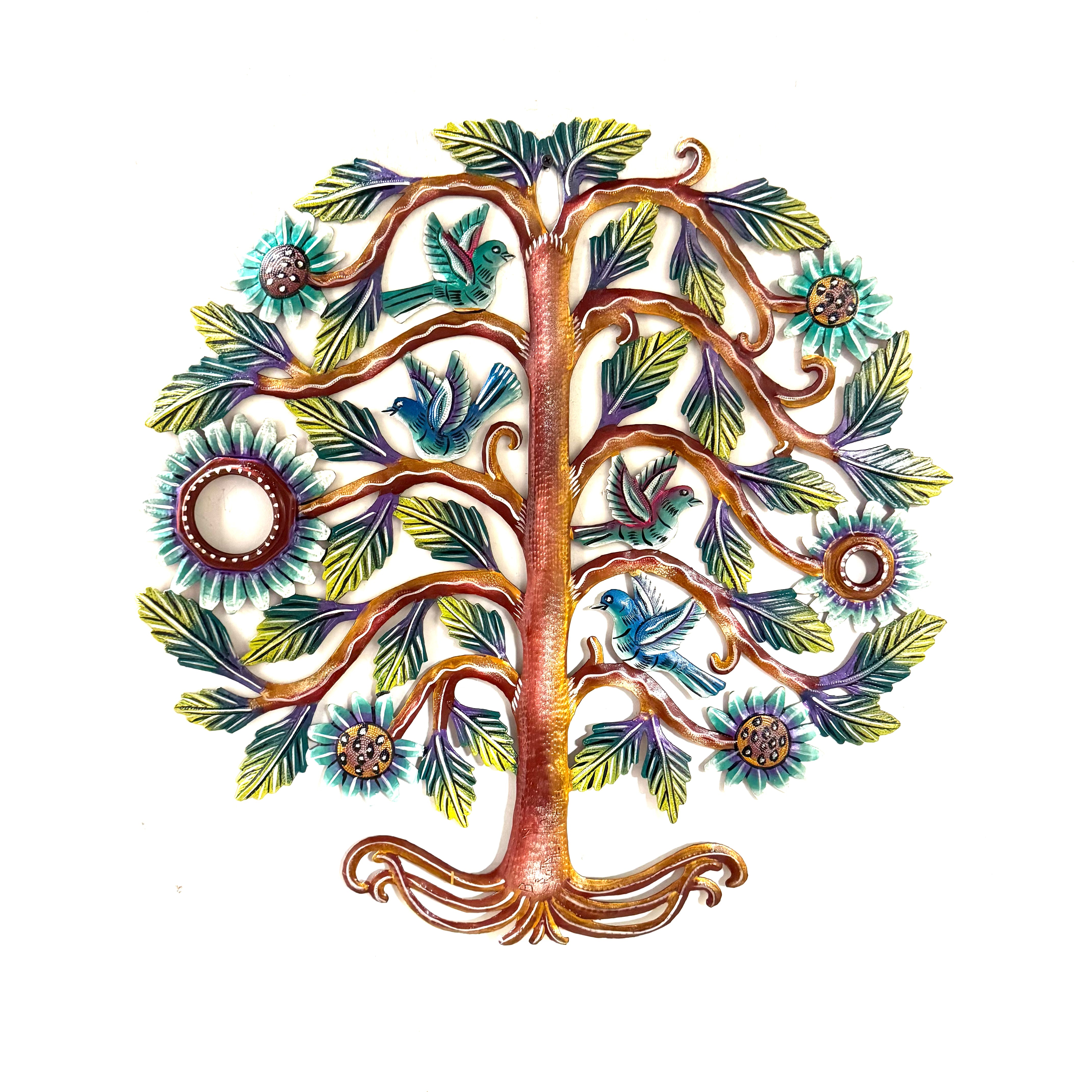 Tree and Birds Oil Drum Top