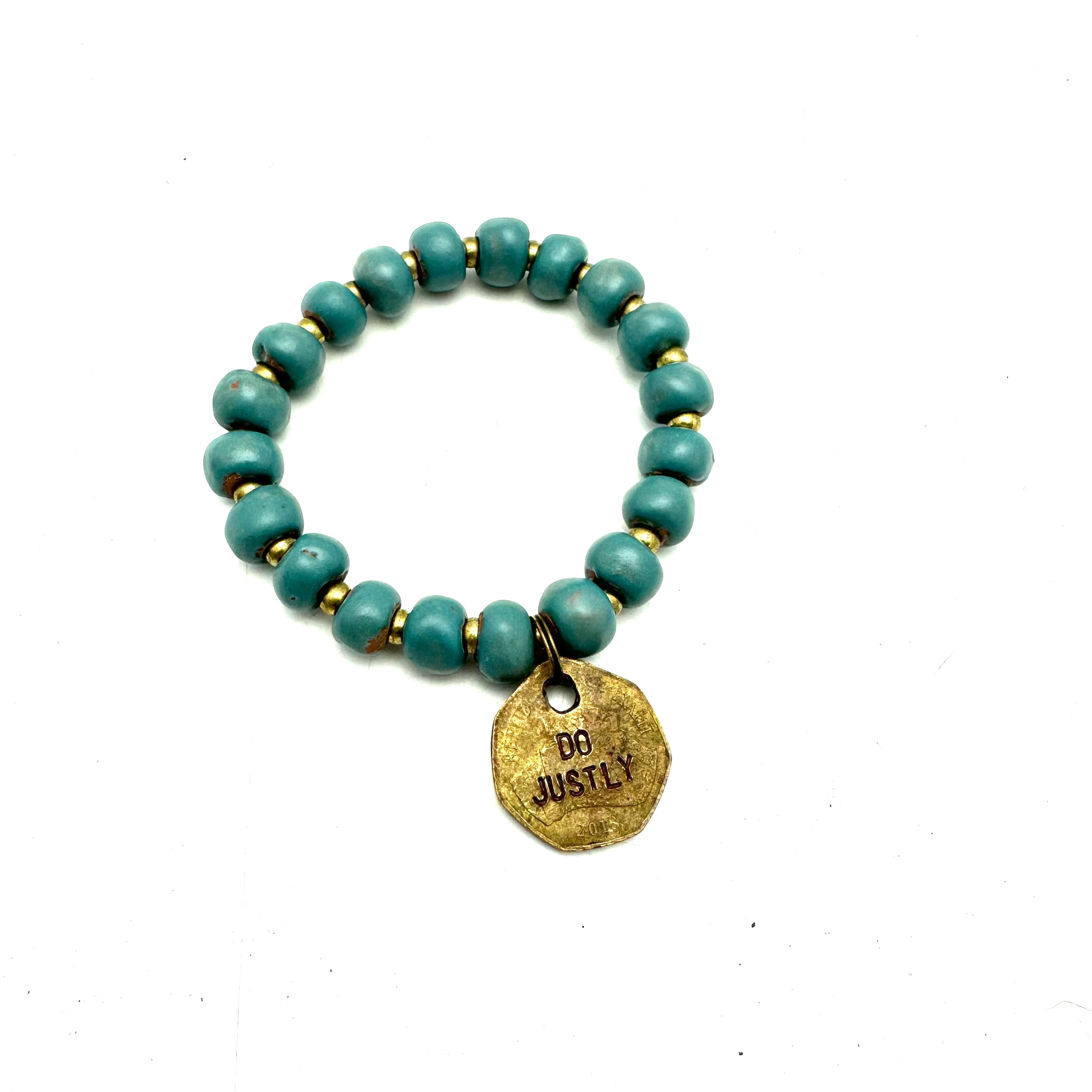 Ceramic Coin Bracelet - Do Justly