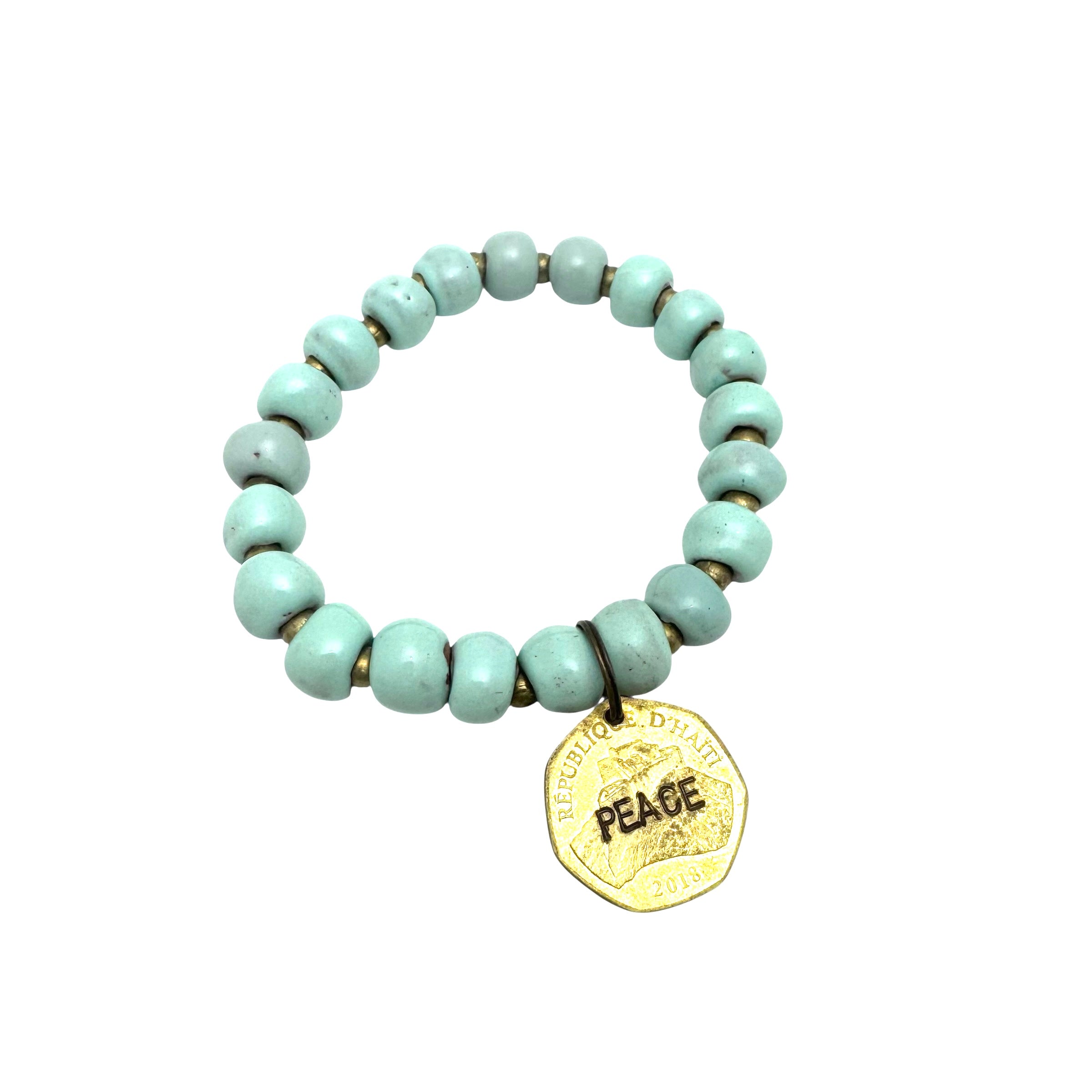 Ceramic Charm Bracelet - Peace