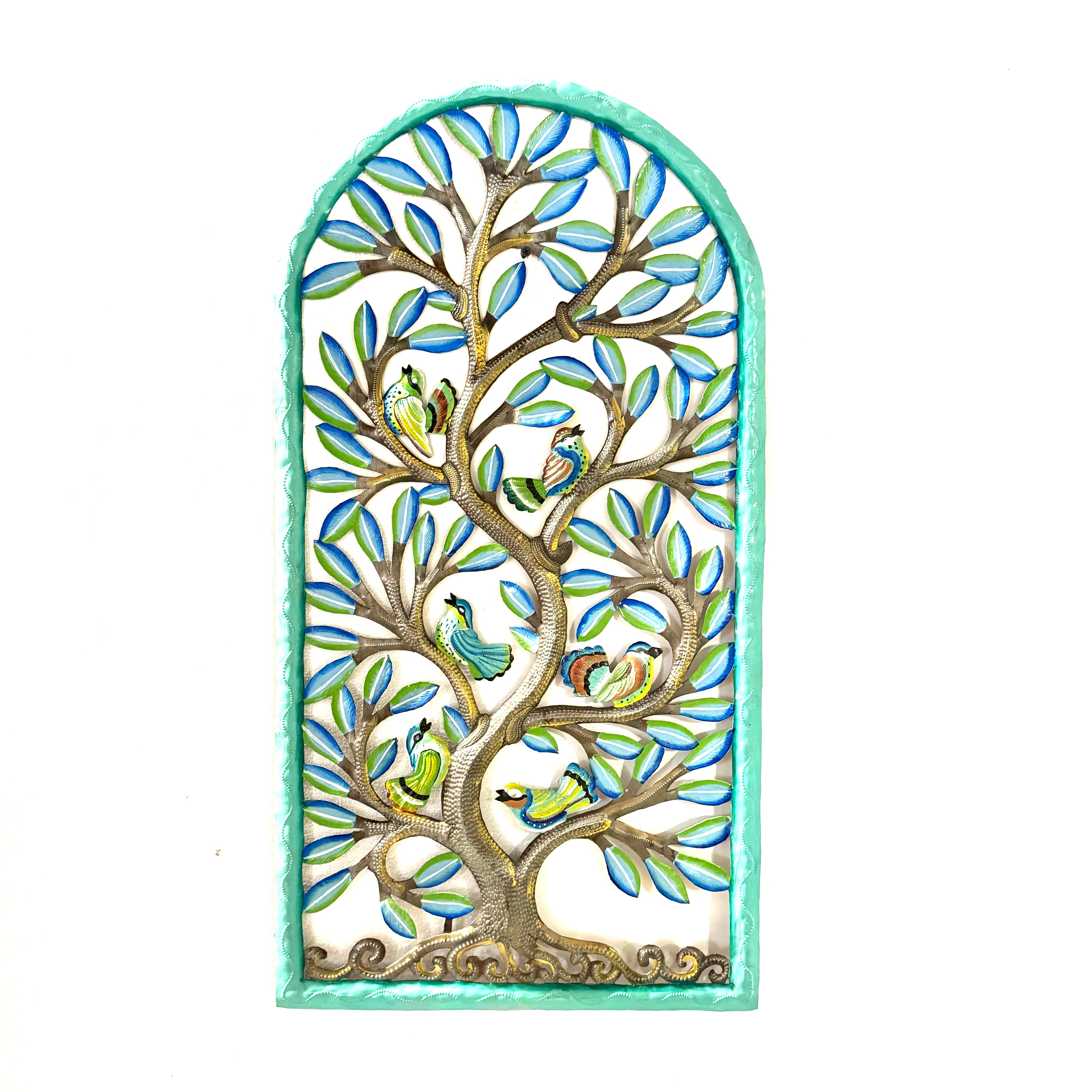 Jumbo Arch Tree of Life with Birds- Turquoise