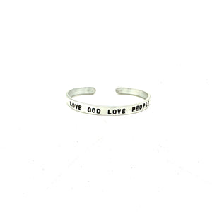 Inspirational Aluminum Cuff- Love God Love People