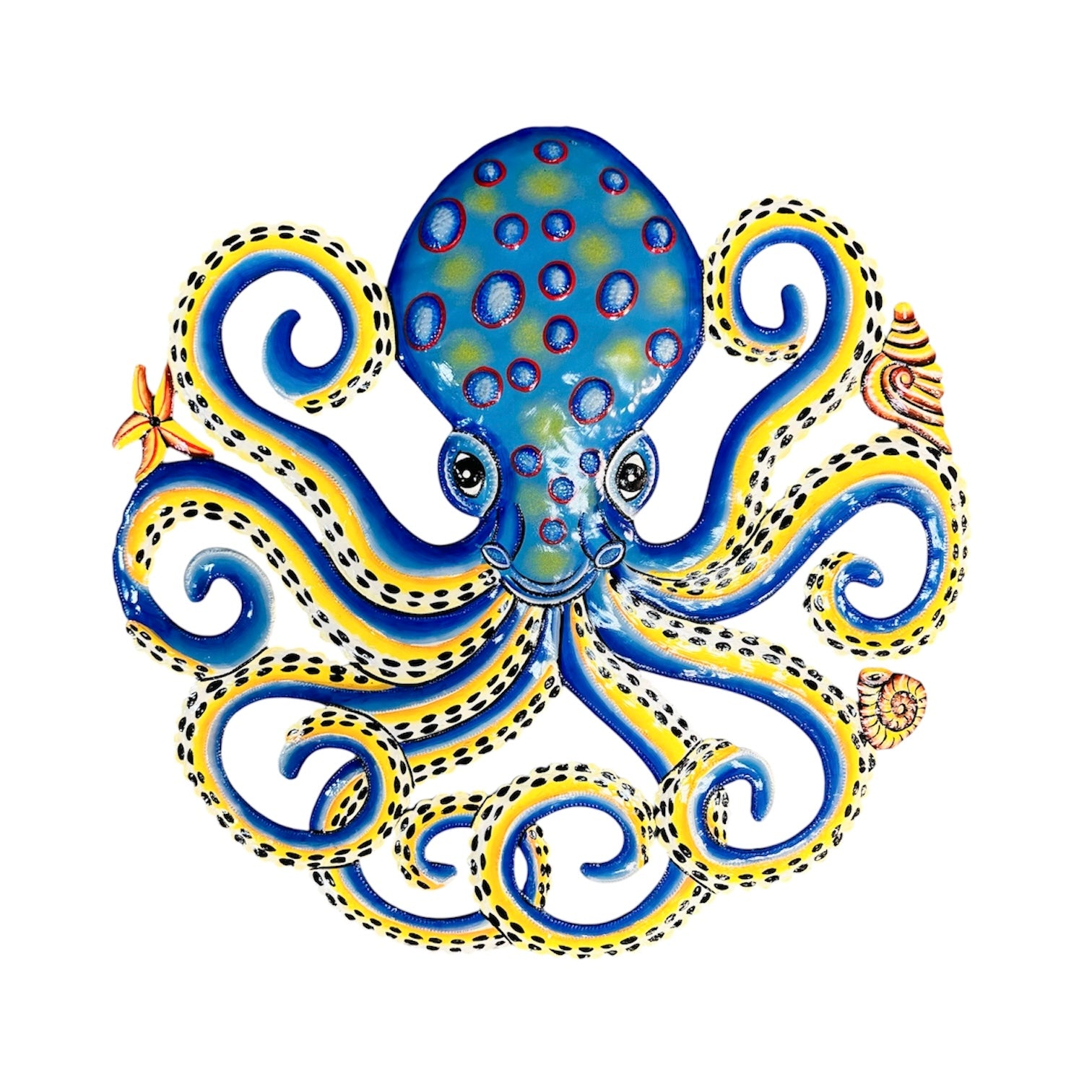Large Octopus - Blue and Yellow