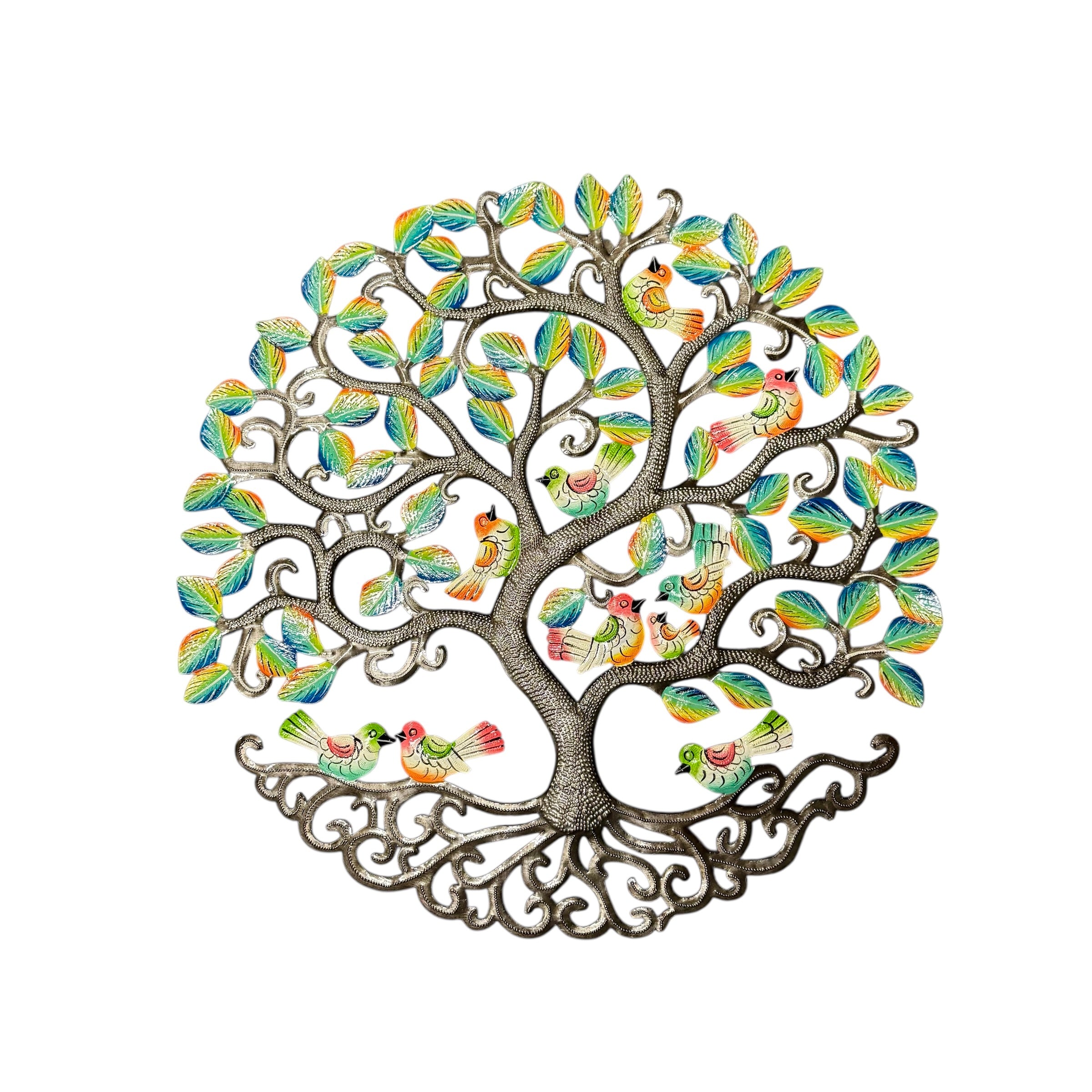 Colorful Tree of Life with Birds