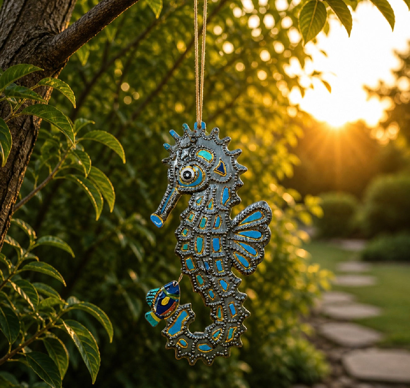 Orilien Blue Seahorse Ornament