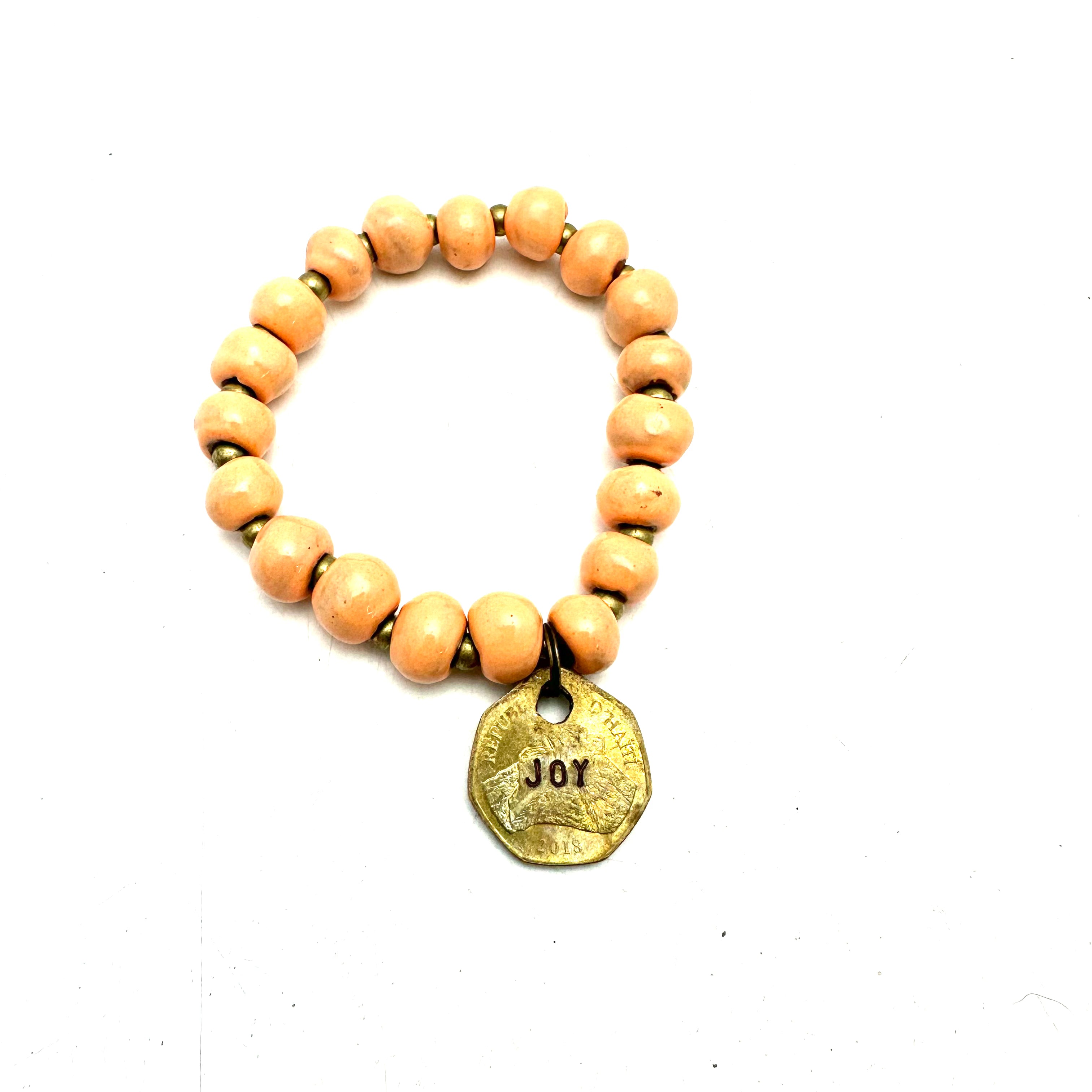 Ceramic Coin Bracelet - Joy