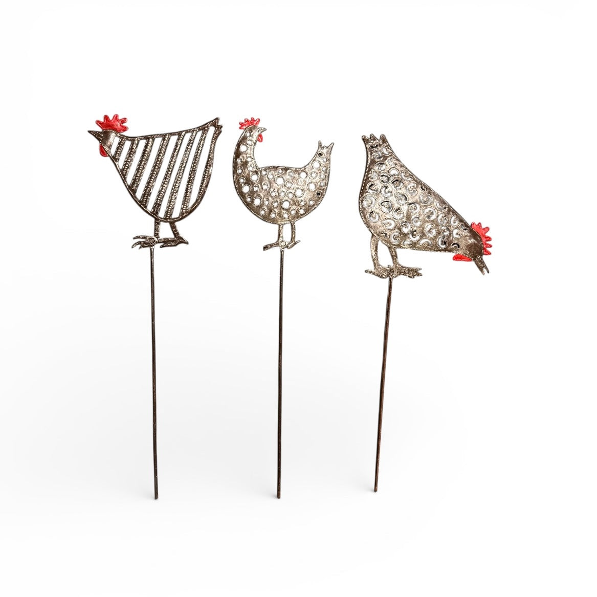 Three Hens Garden Stakes (Set of 3)