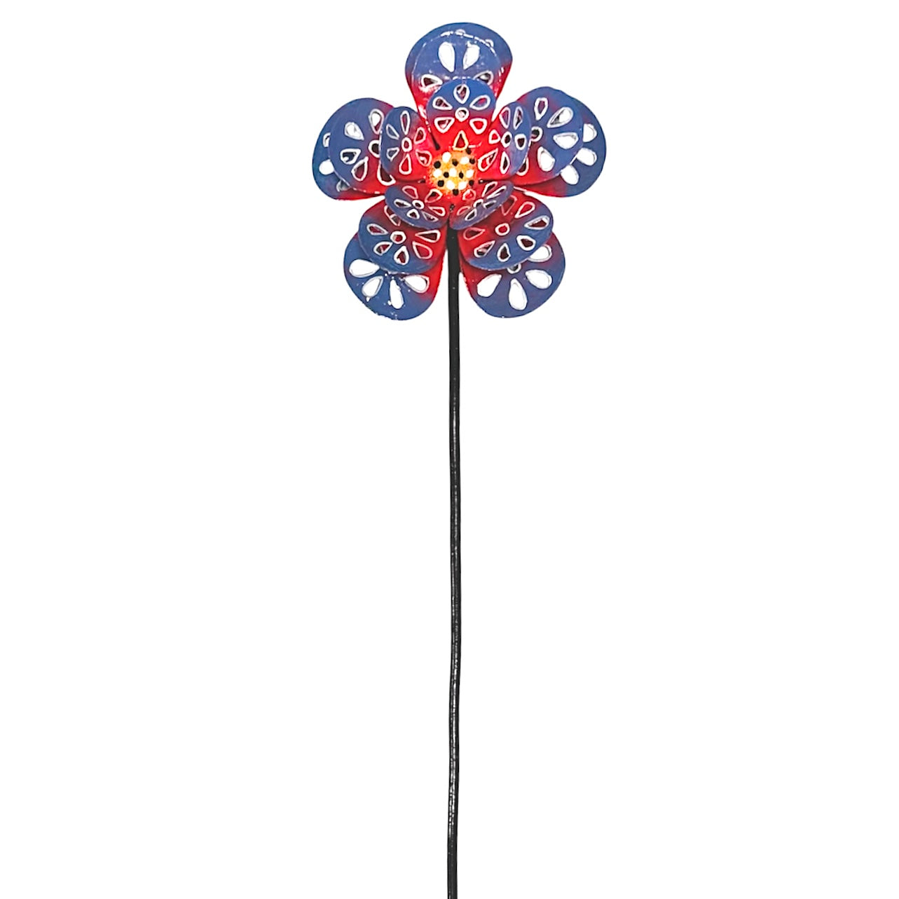 3-D Purple and Red Flower Garden Stake