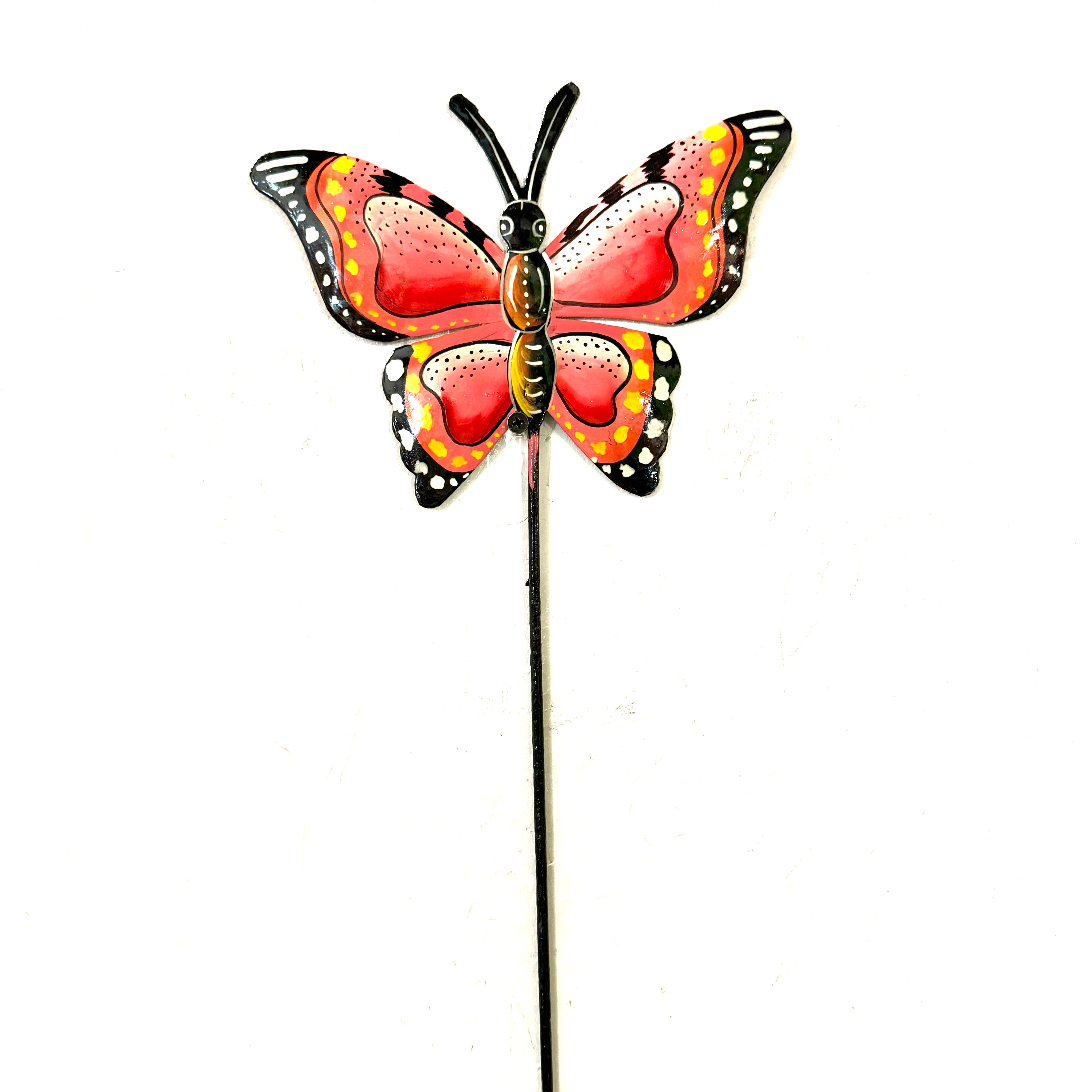 Coral Pink Butterfly Garden Stake