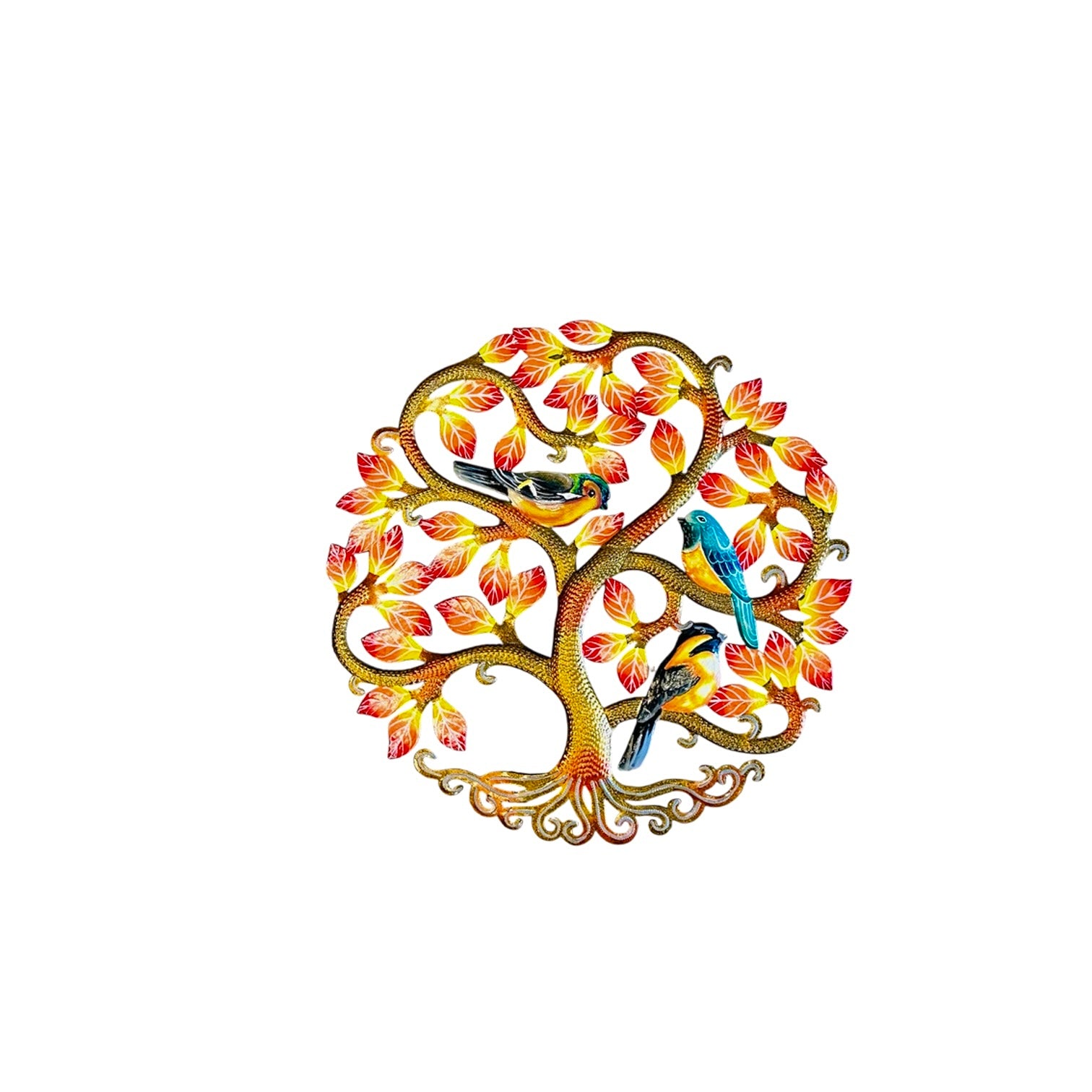 Medium Autumn Leaves and Birds Tree of Life