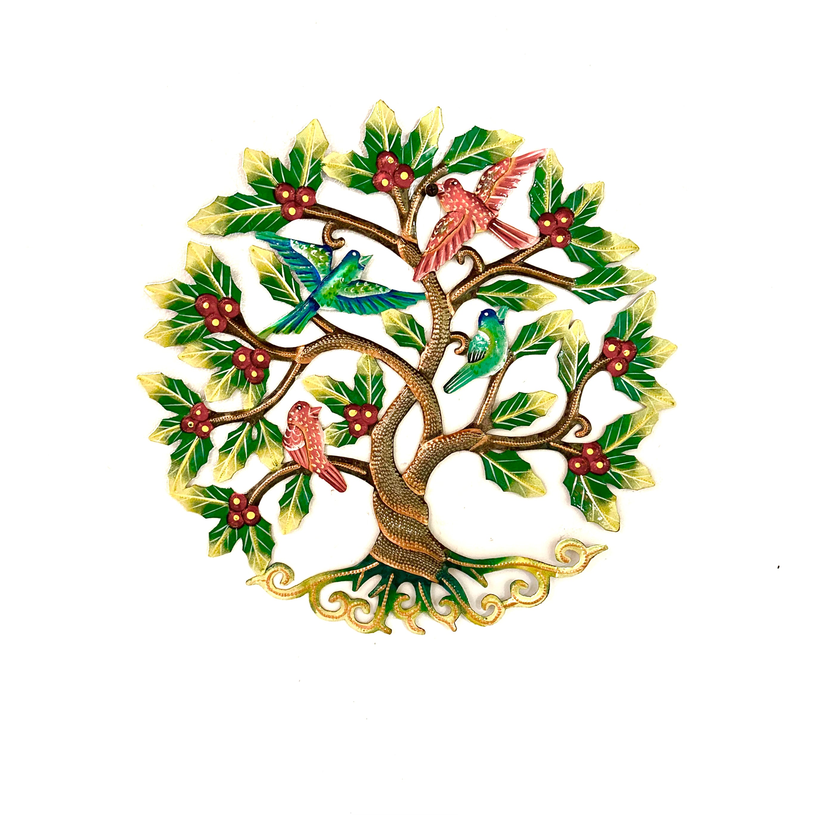 Medium Holly Berry Birds Tree of Life