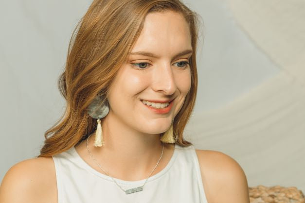 Bottle Cap Tassel Earrings