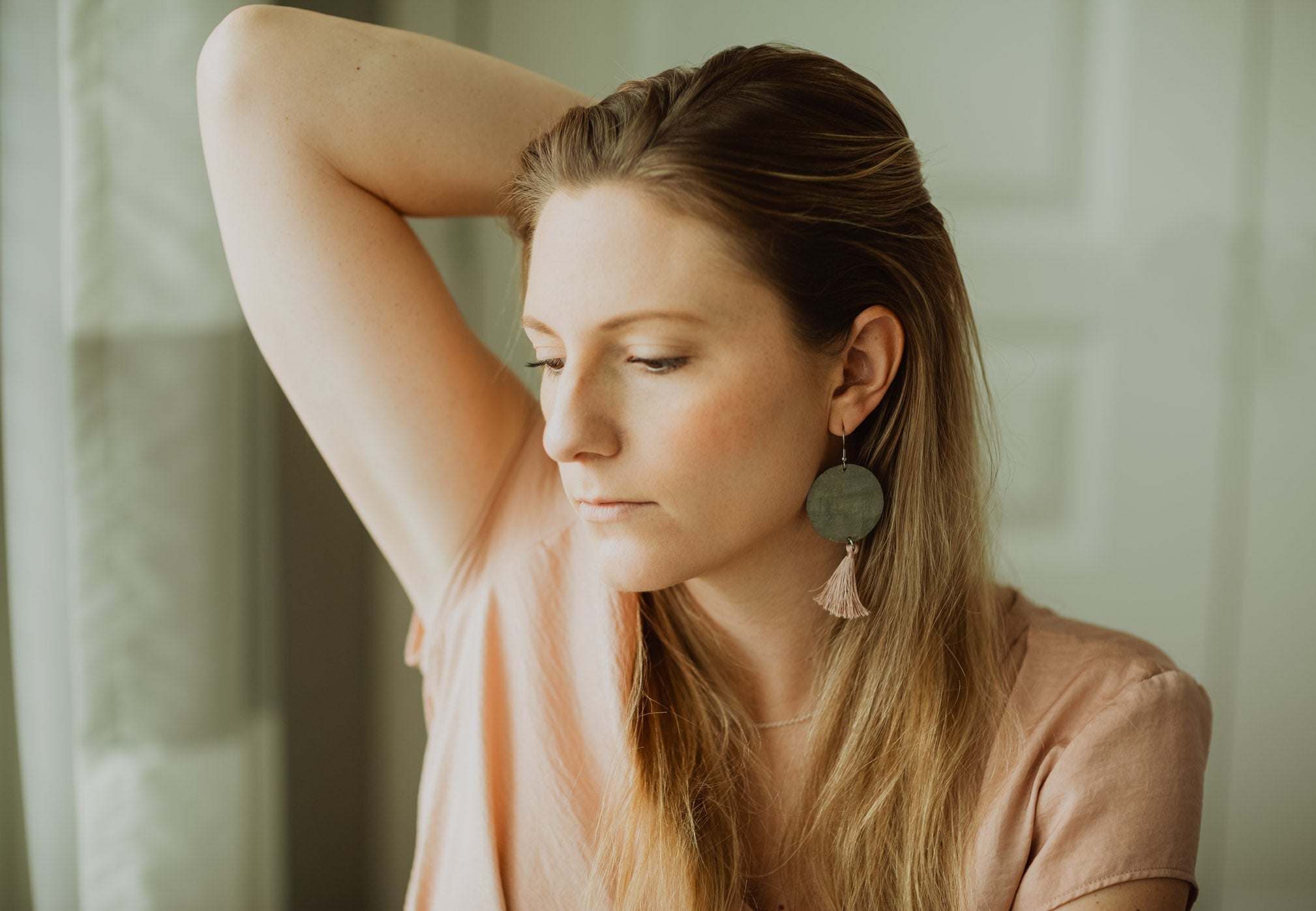 Bottle Cap Tassel Earrings