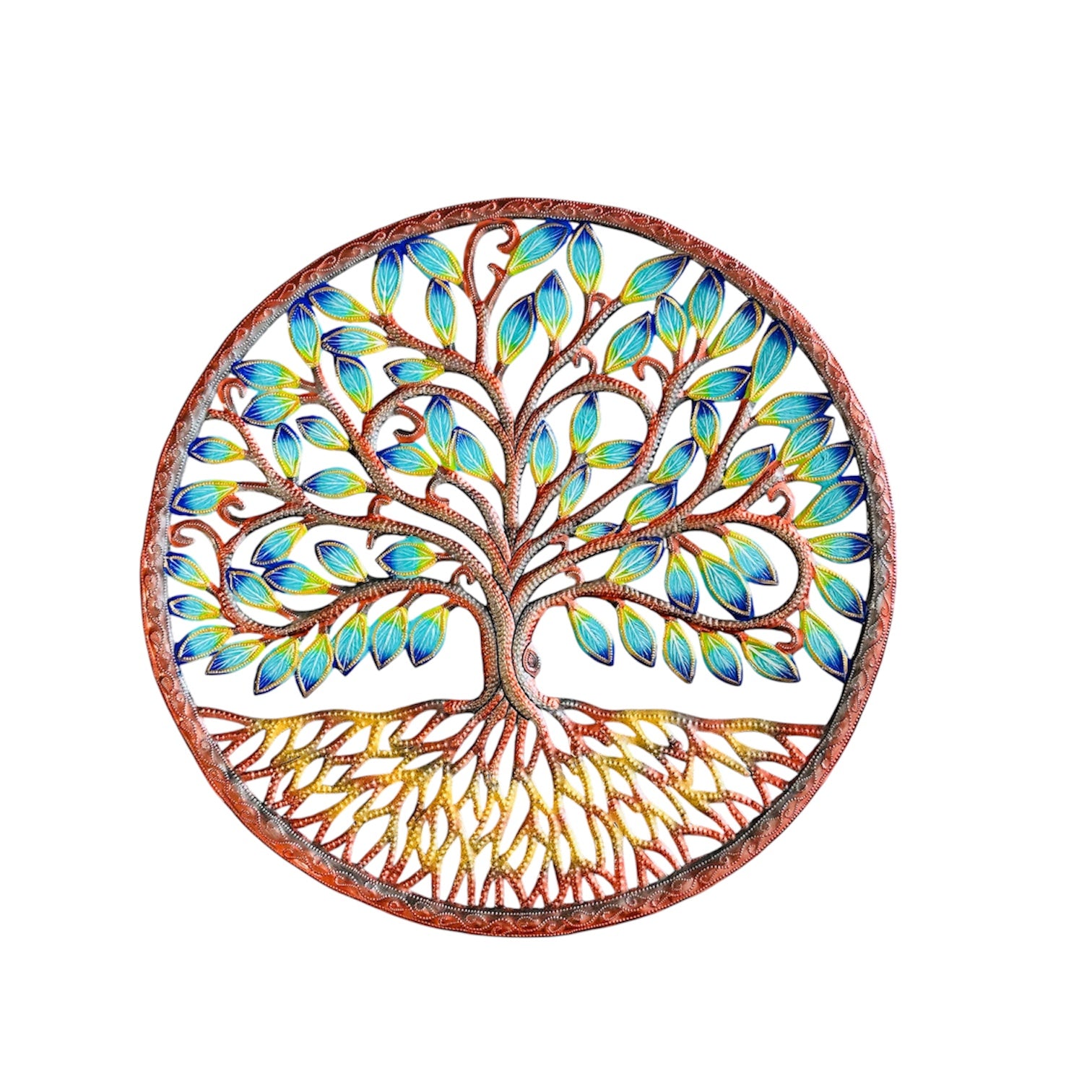 Large Bronze and Turquoise Tree of Life
