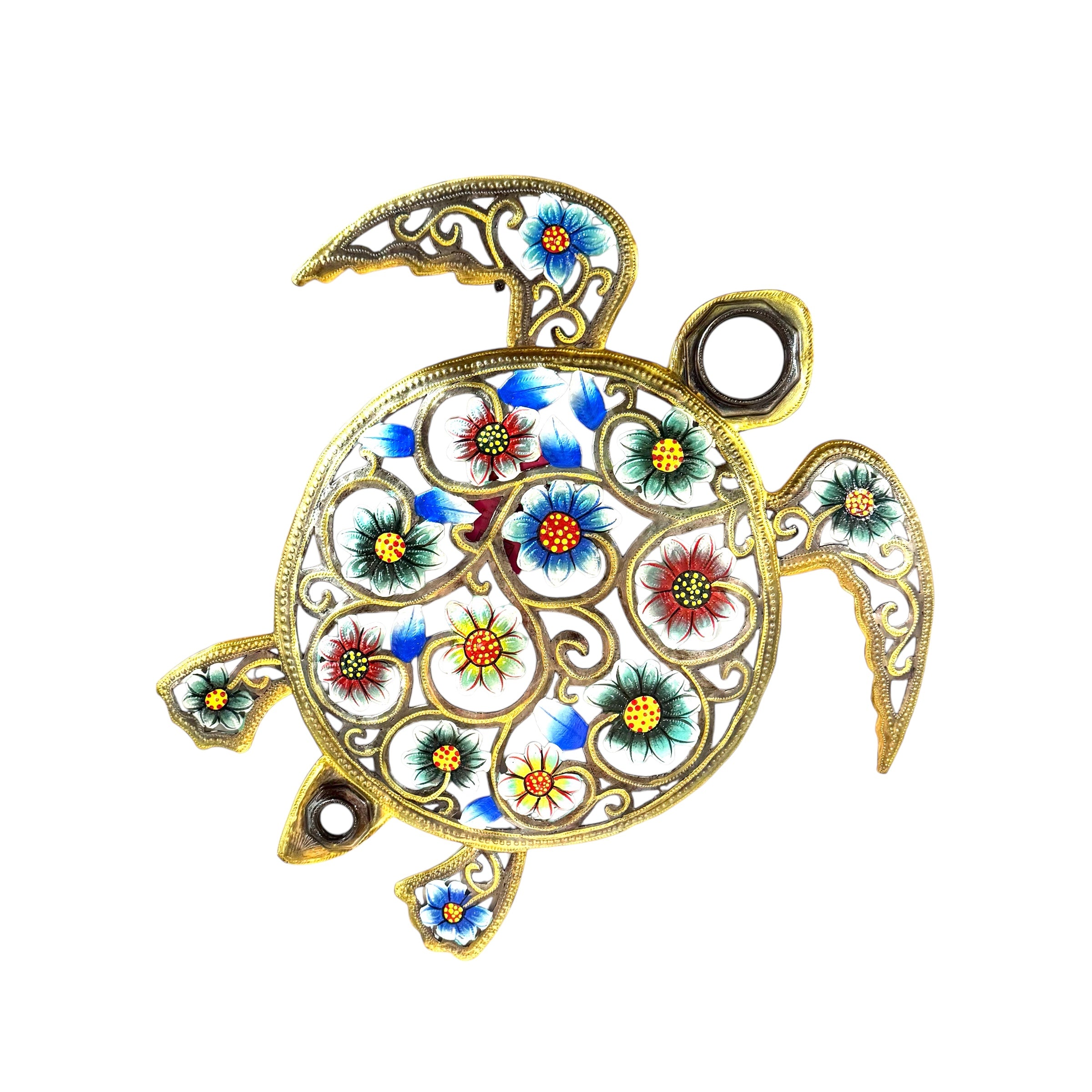 Oil Drum Top Floral Turtle