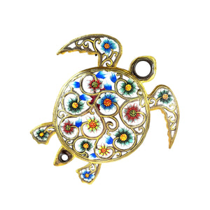 Oil Drum Top Floral Turtle