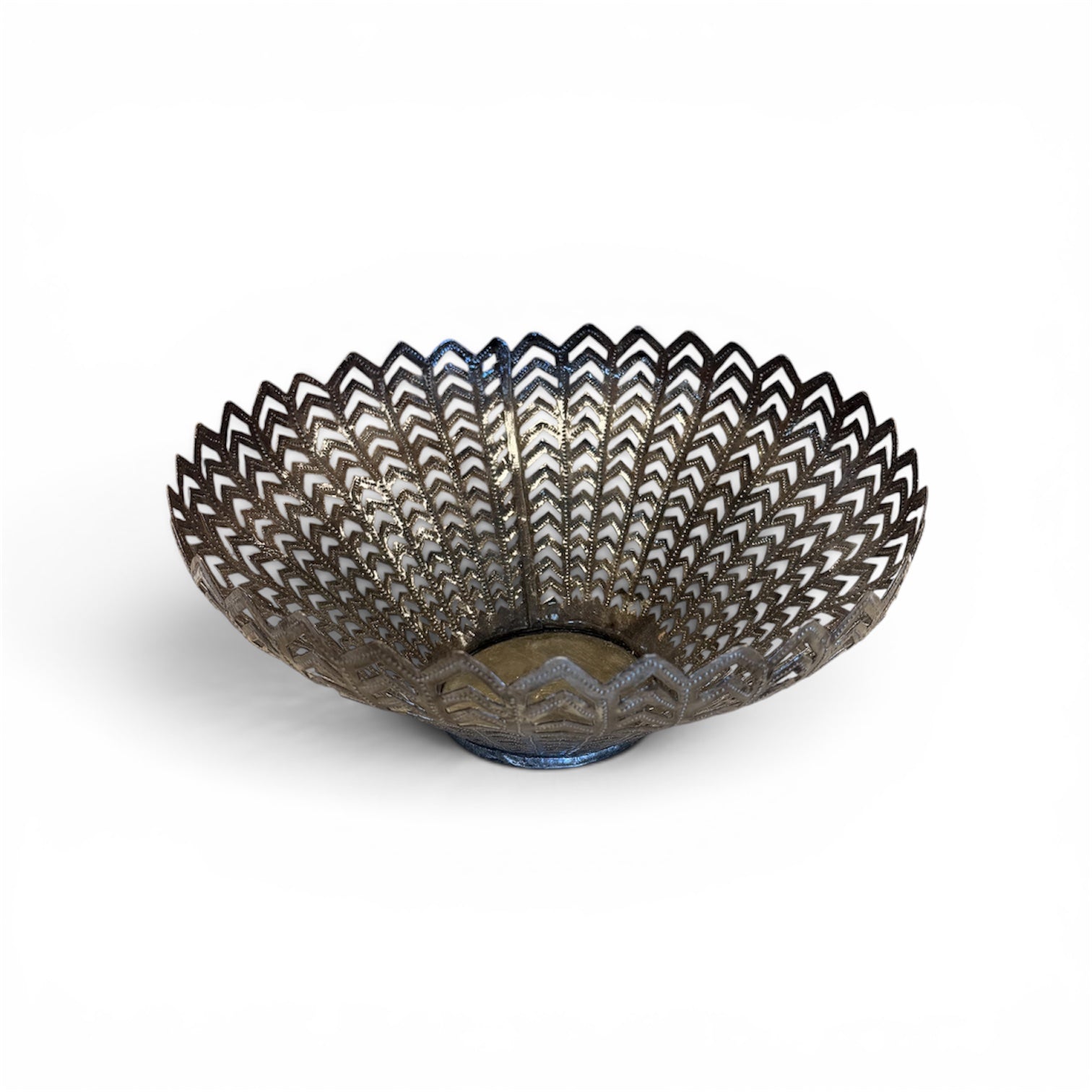 Chevron Metal Art Bowl