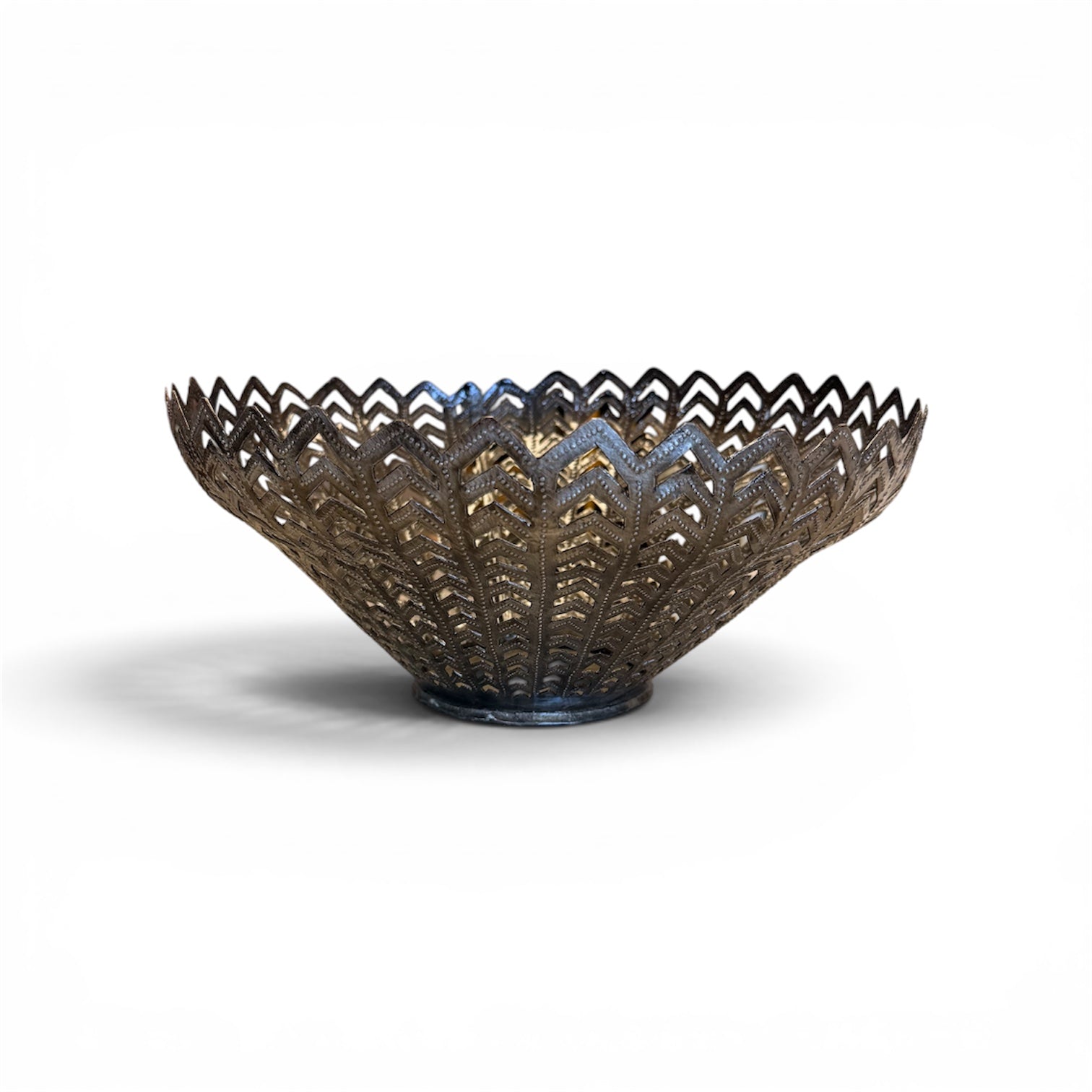 Chevron Metal Art Bowl