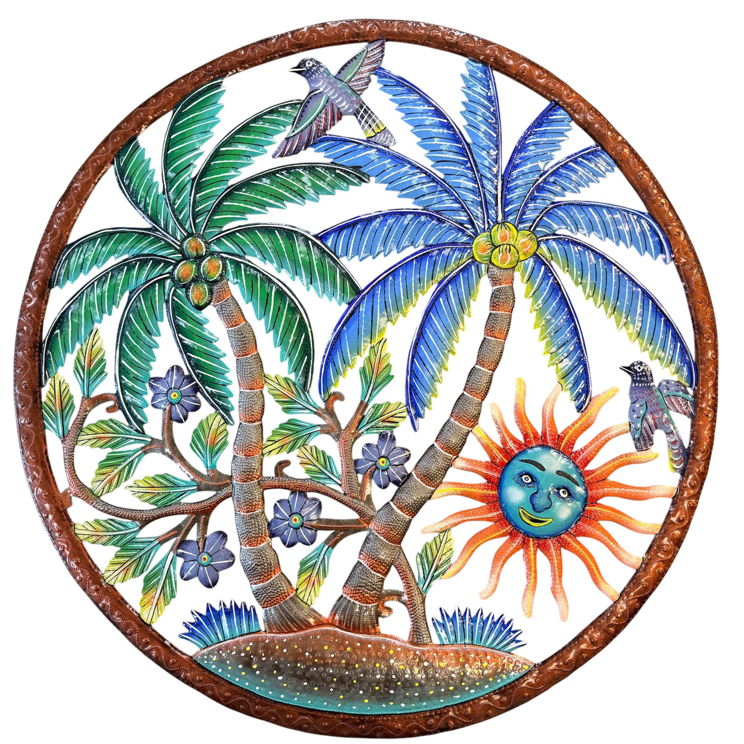 Jumbo Palm and Orange Sun