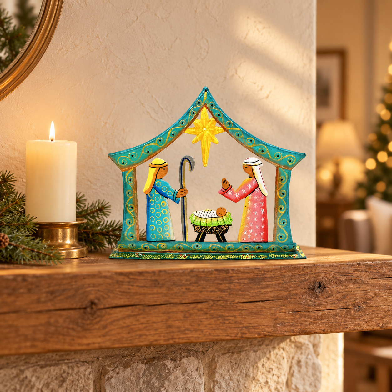 Turquoise Simple Nativity