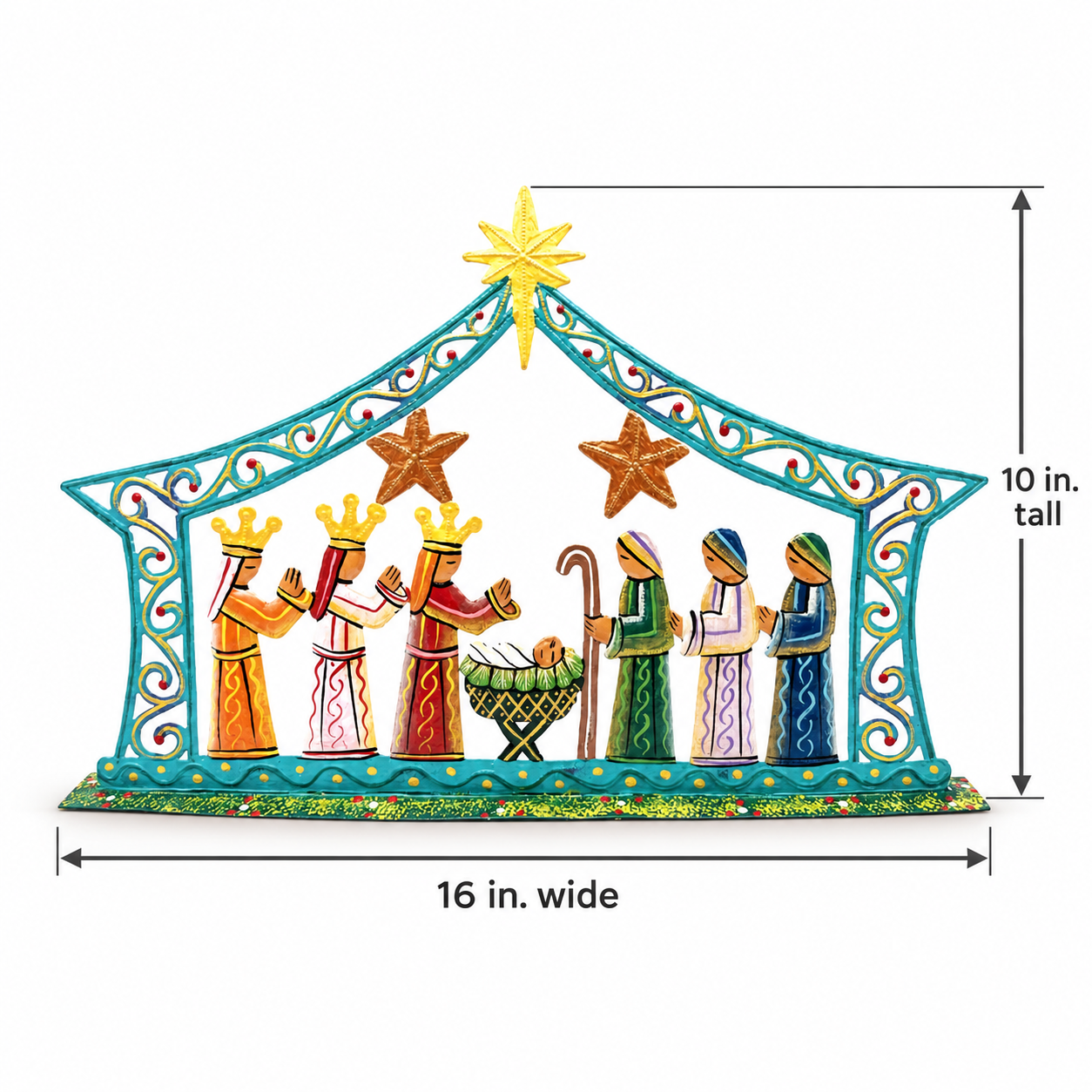 Staff Favorite Turquoise Standing Nativity