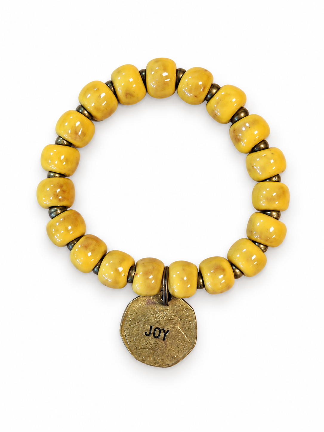 Ceramic Coin Bracelet - Joy - Yellow