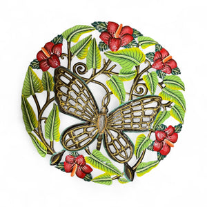 Hibiscus and 3-D Butterfly