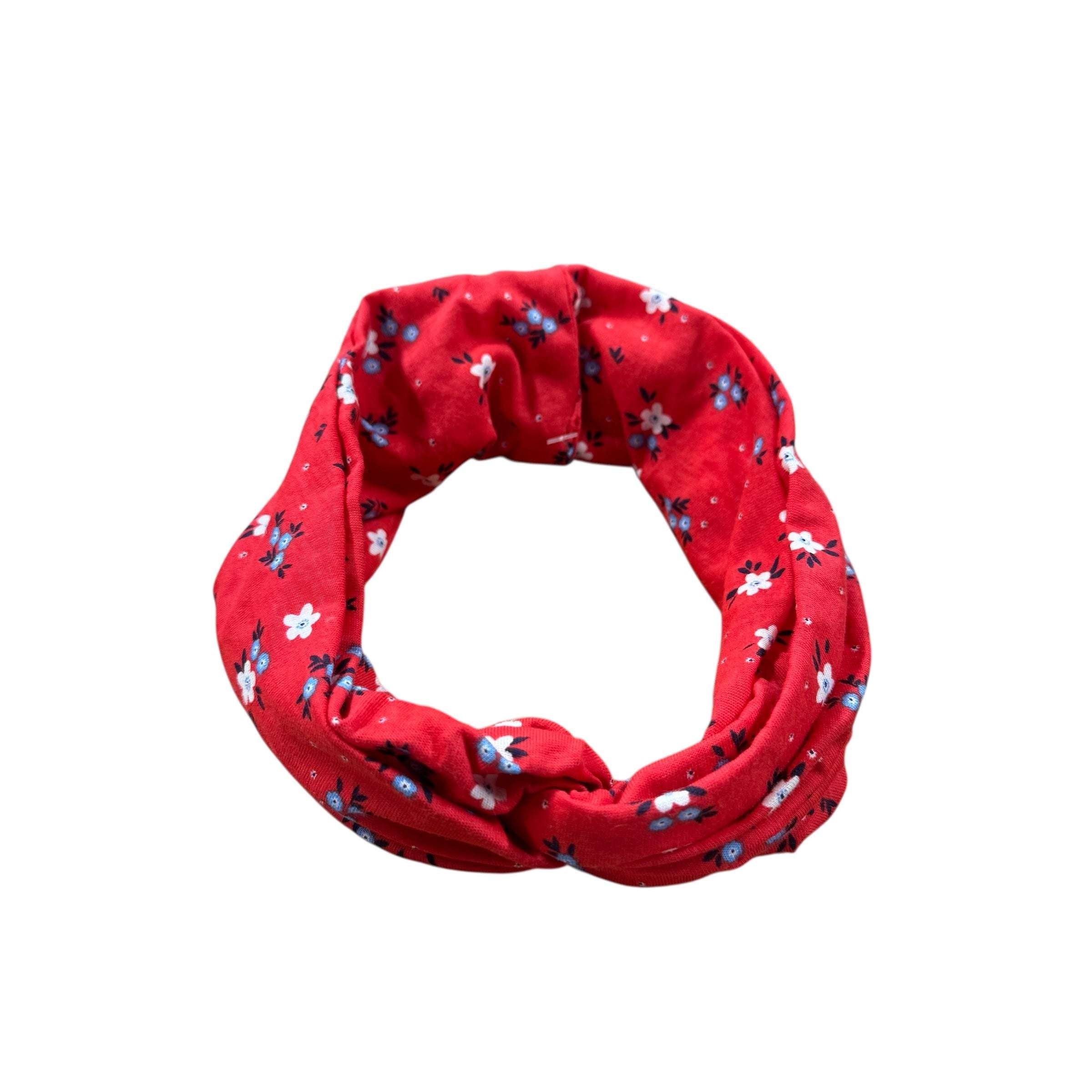 Knot Center Headband- Red Floral