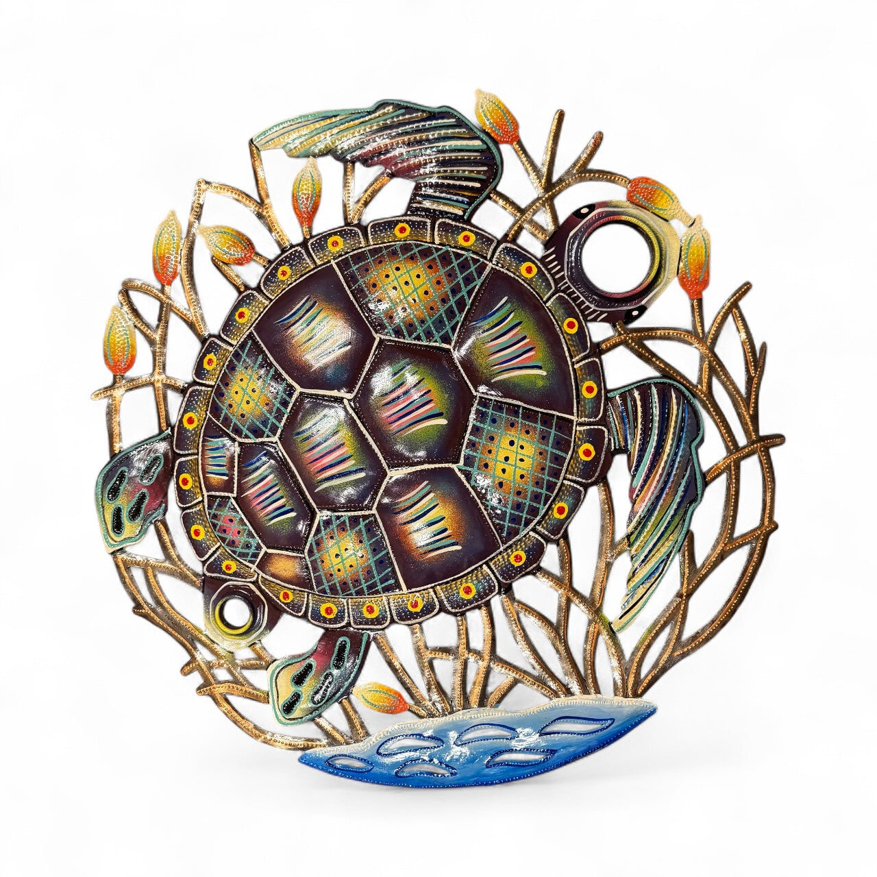 Oil Drum Top Turtle - Purple/Bronze