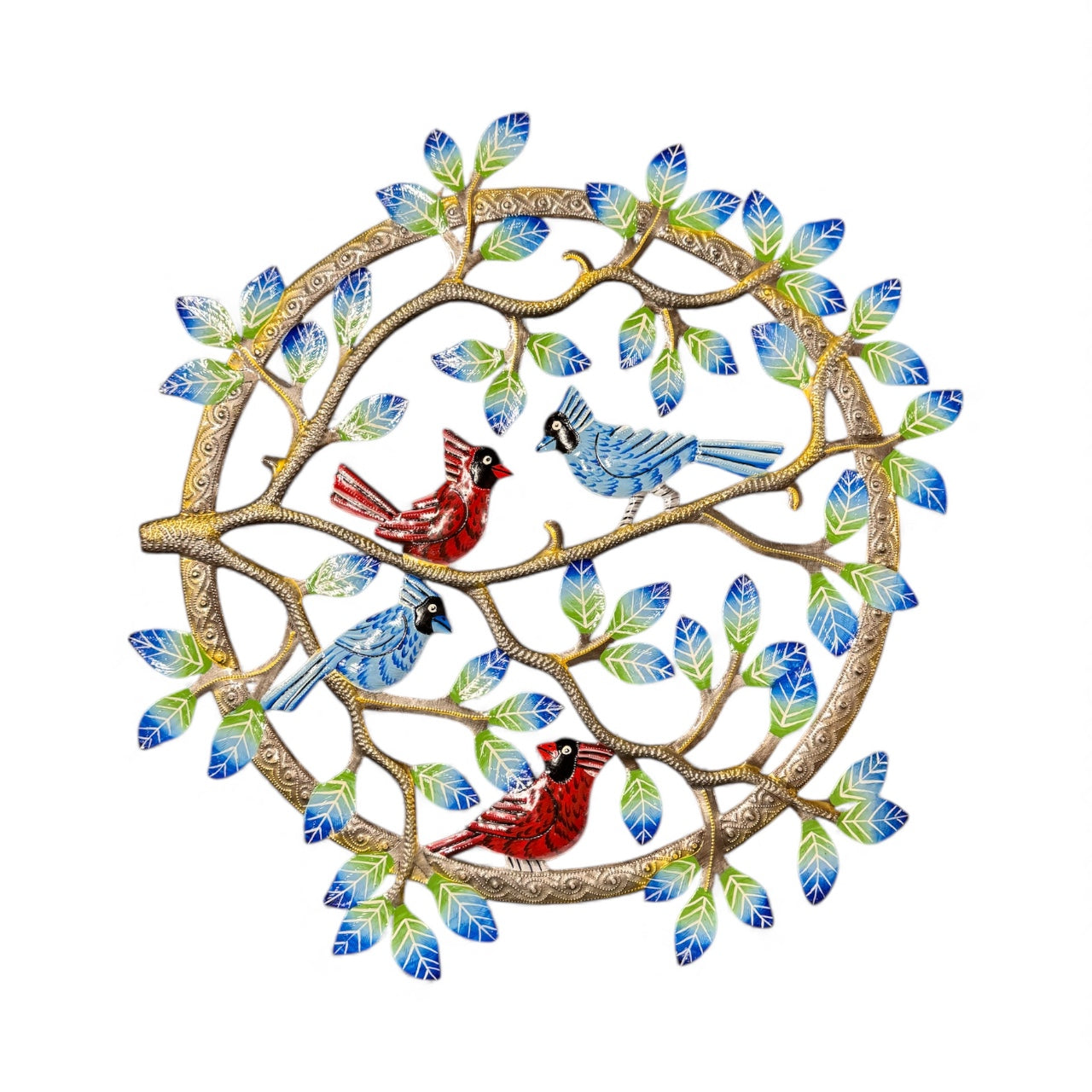 Cardinals and Jays in Tree