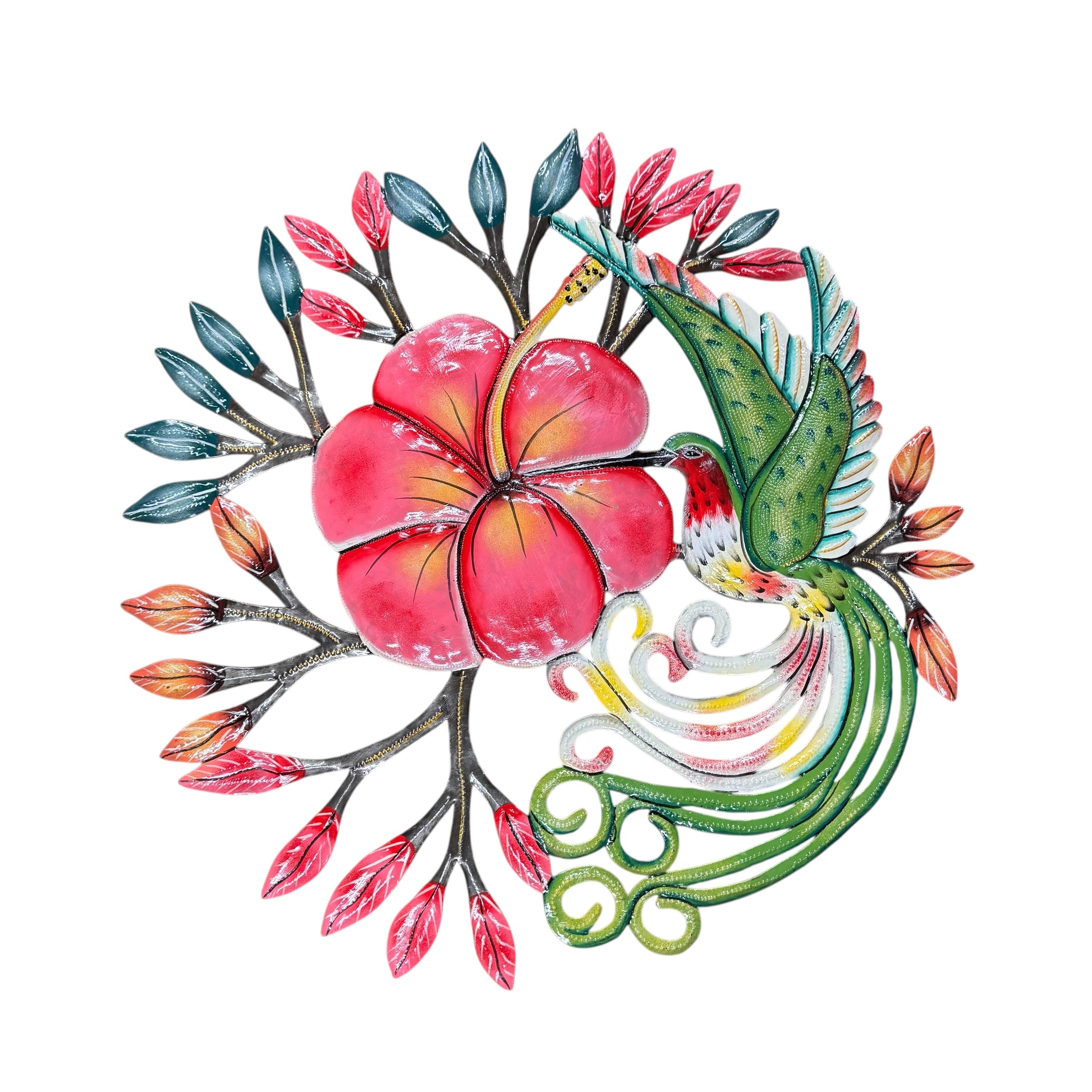 Large Hibiscus and Hummingbirds