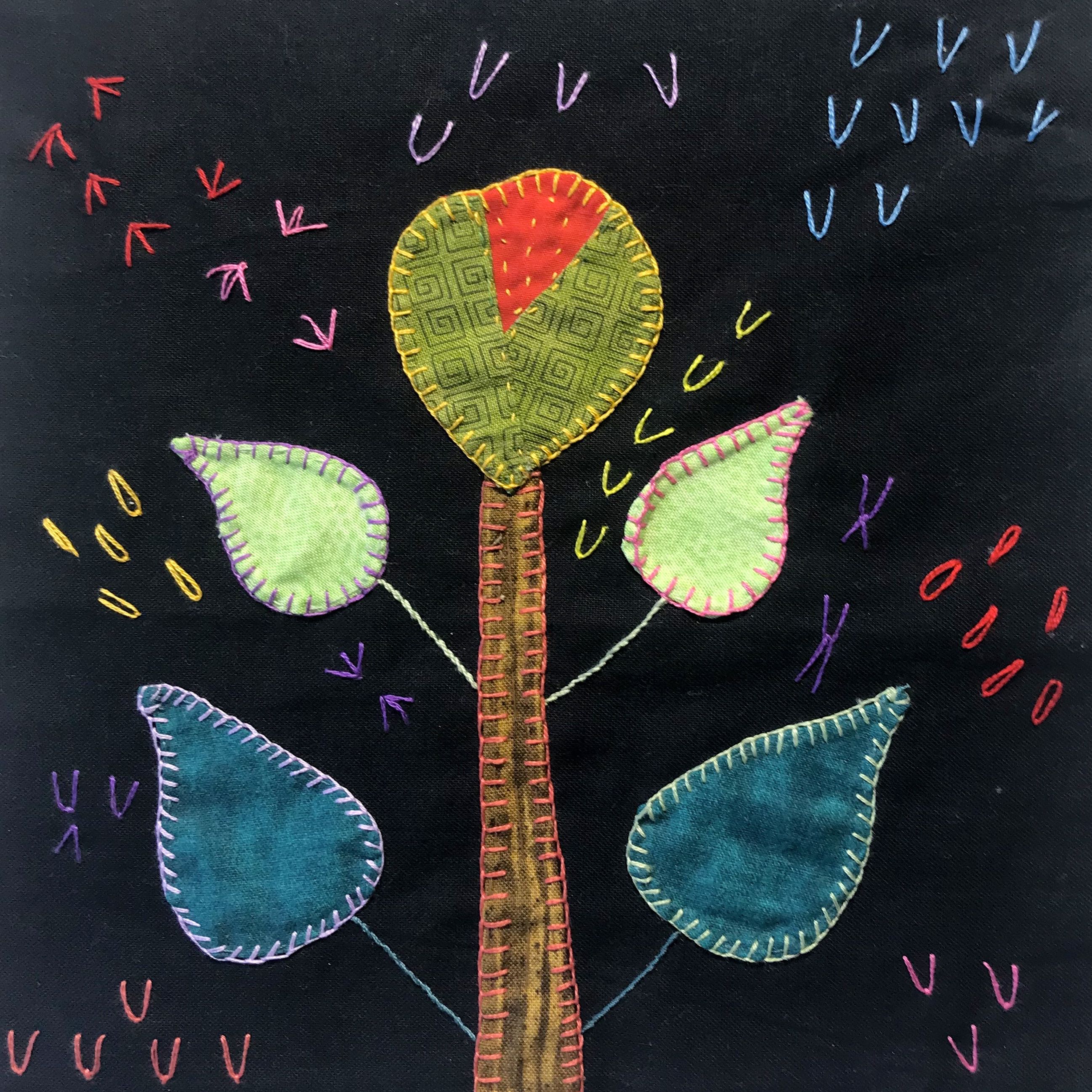 NEW! Midnight Garden Framed Mini-Quilt