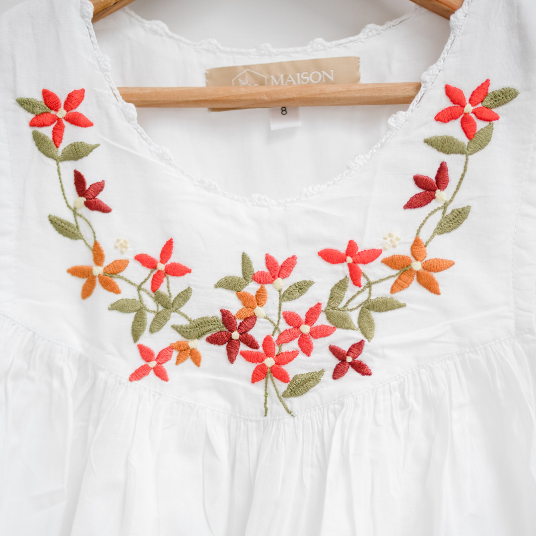Little Girl Dress - Red Garland