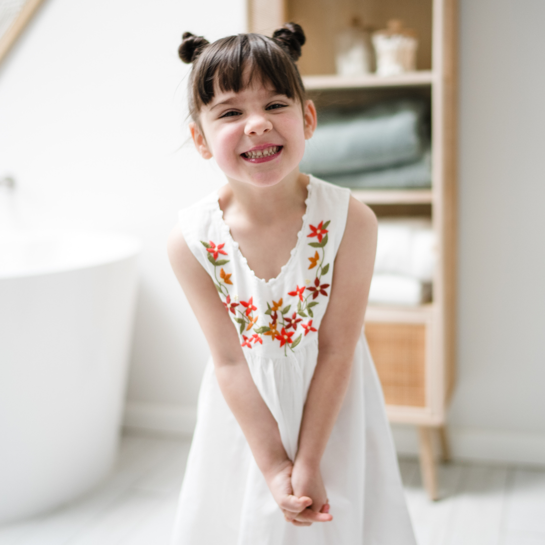 Little Girl Dress - Red Garland