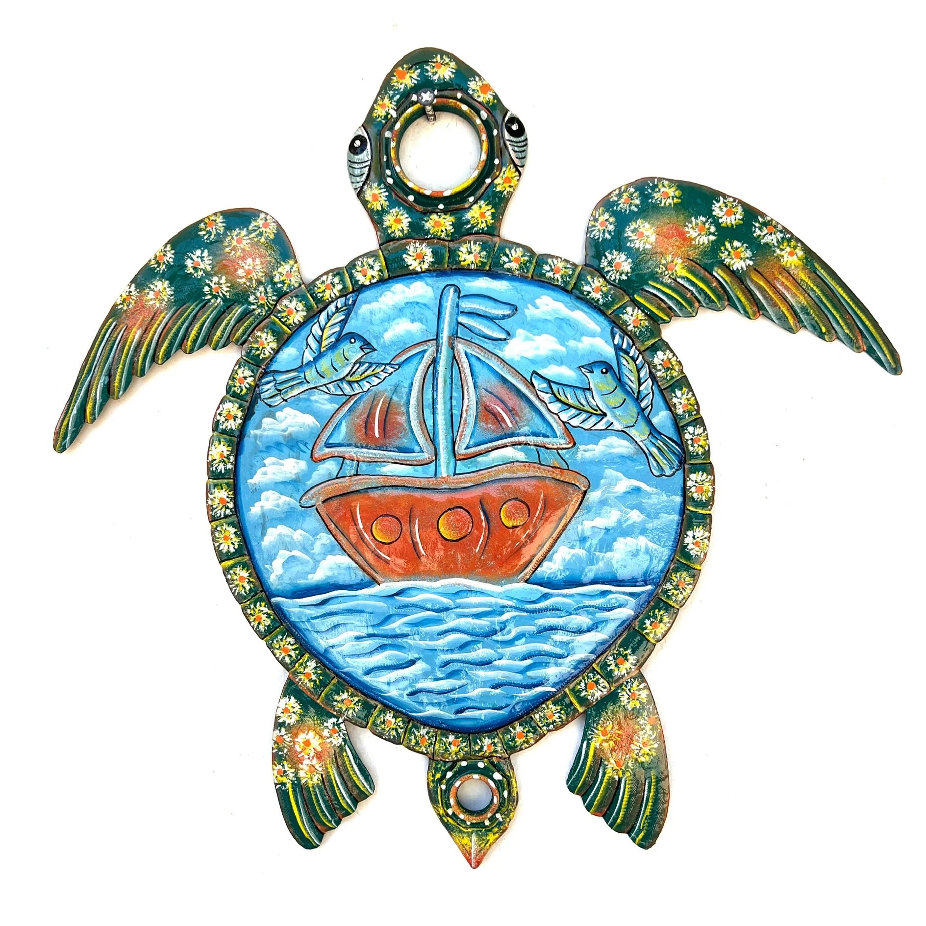 Oil Drum Top Sailing Turtle