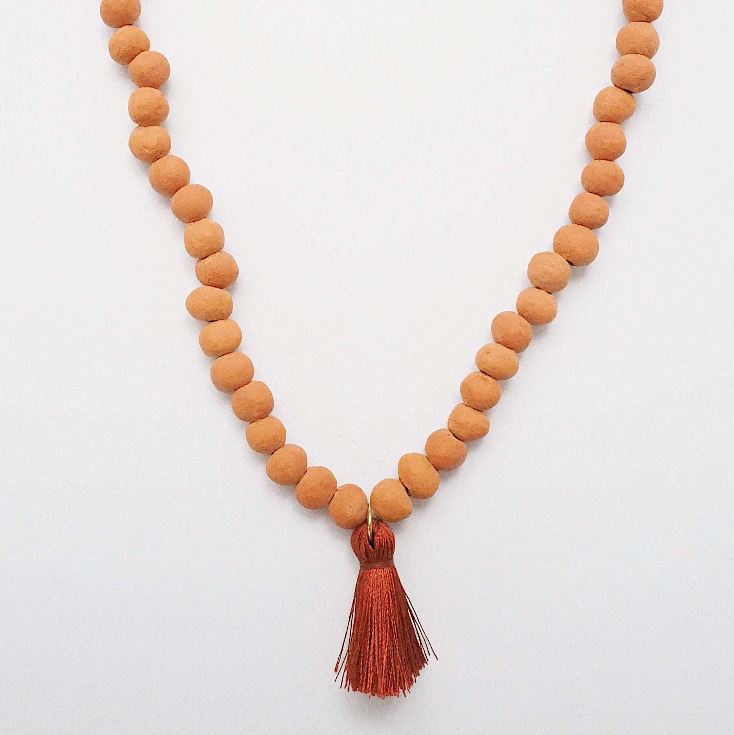 Terra Cotta Tassel Necklace