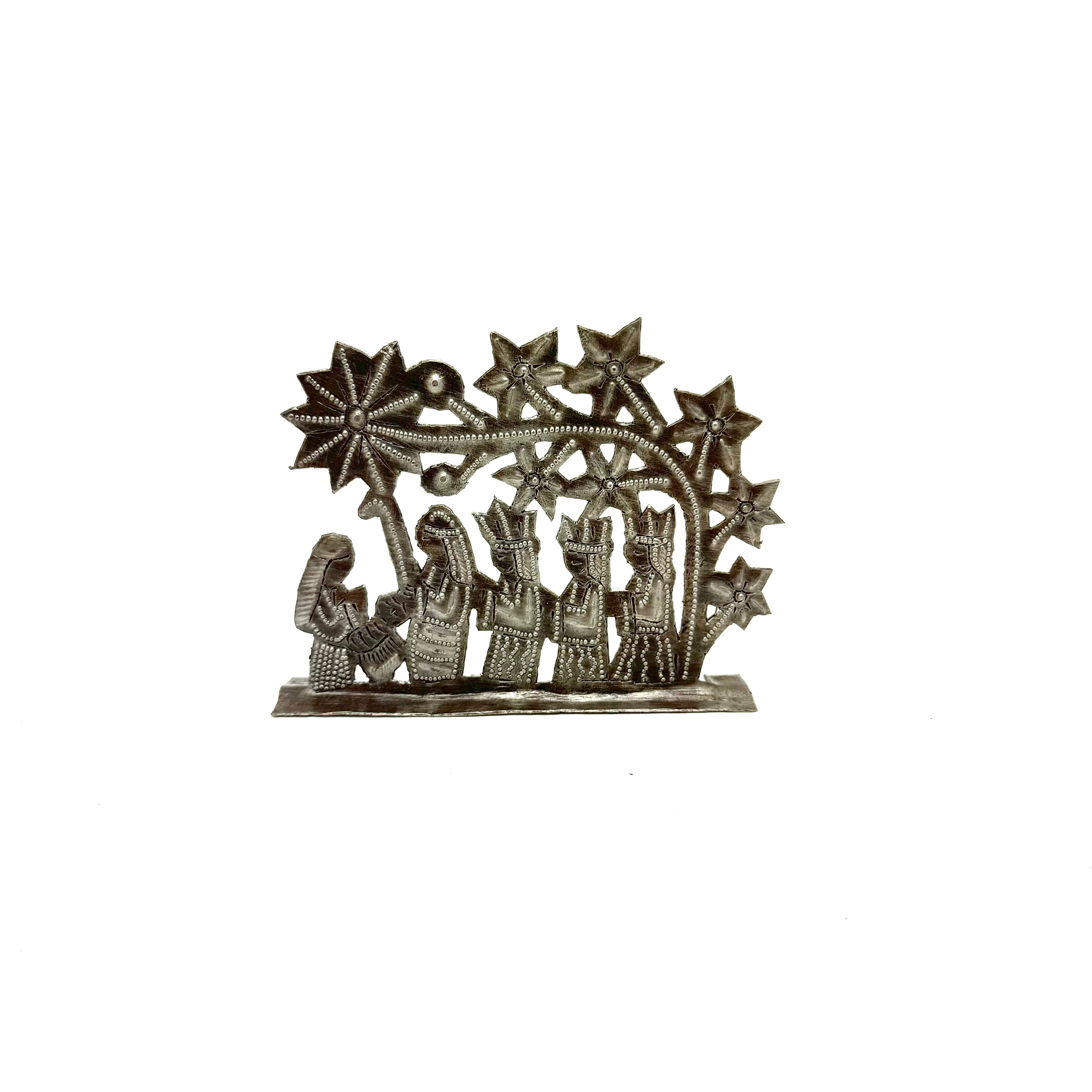 Small Three Kings Nativity | 
Haitian Steel Drum Metal Art | 
Epiphany & Christmas Gift