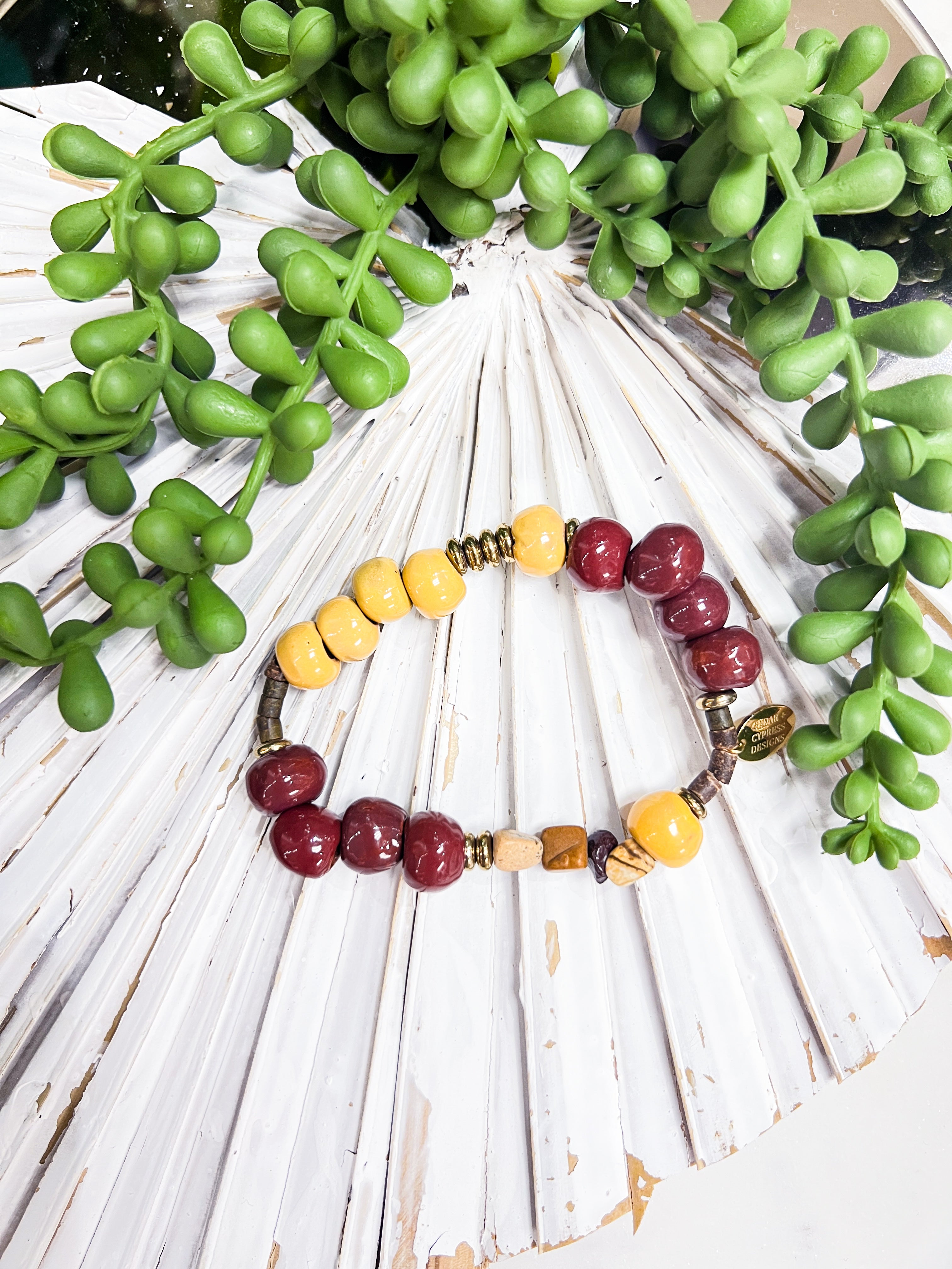 Tap Tap Bracelet - Maroon and Orange/Yellow Game Day