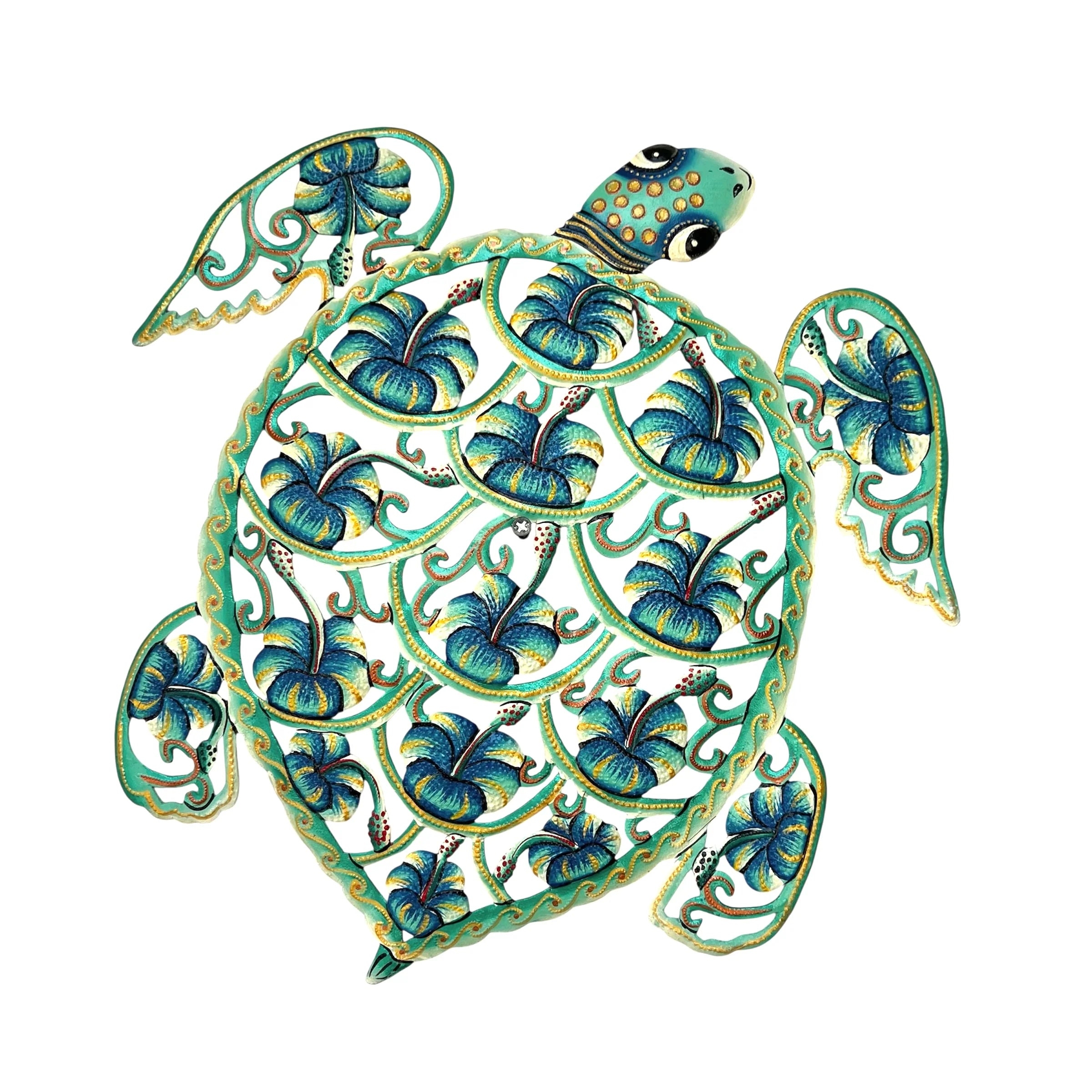 Turquoise Hibiscus Turtle