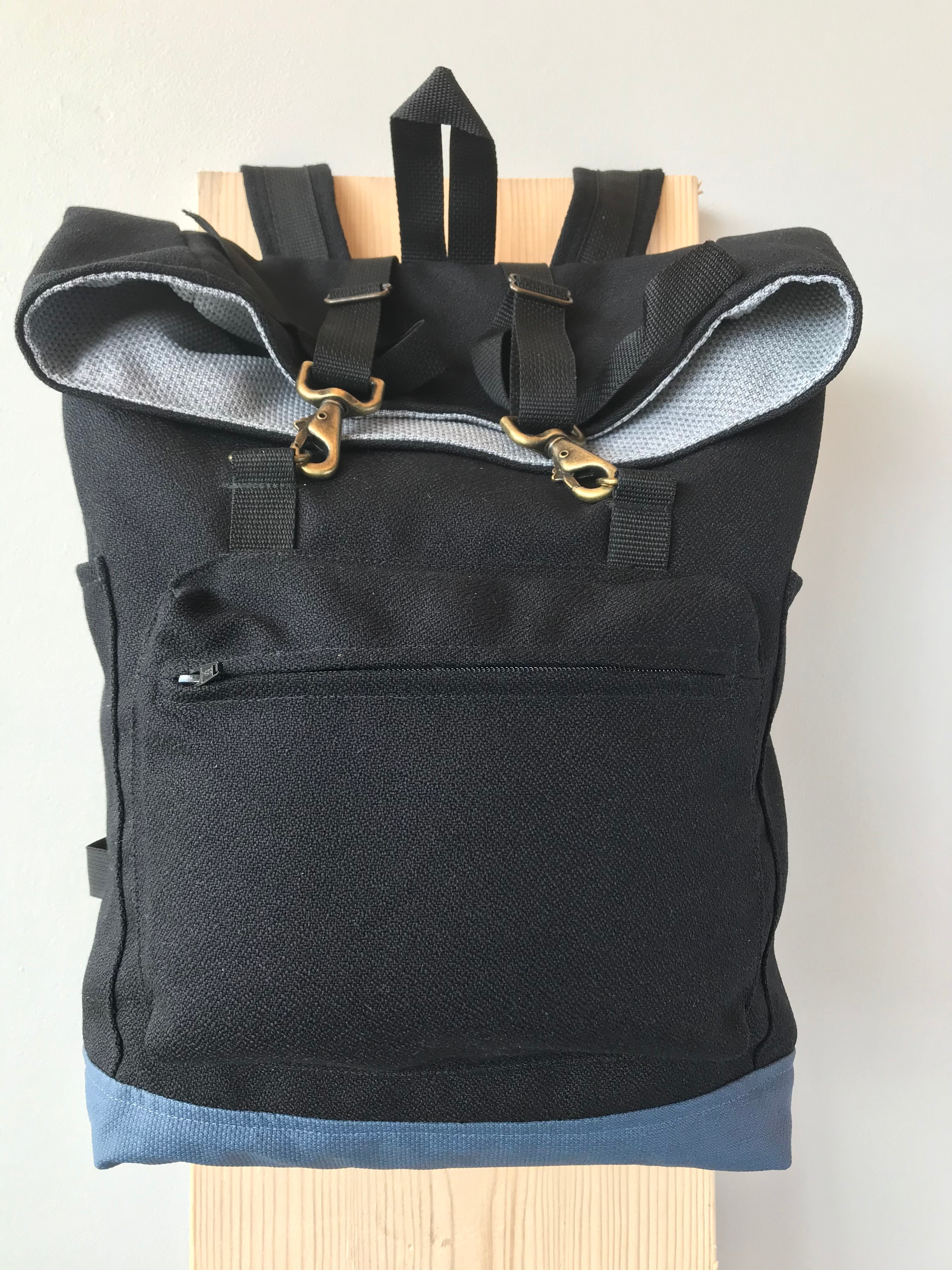 backpack leather bottom Fold-over Backpack
