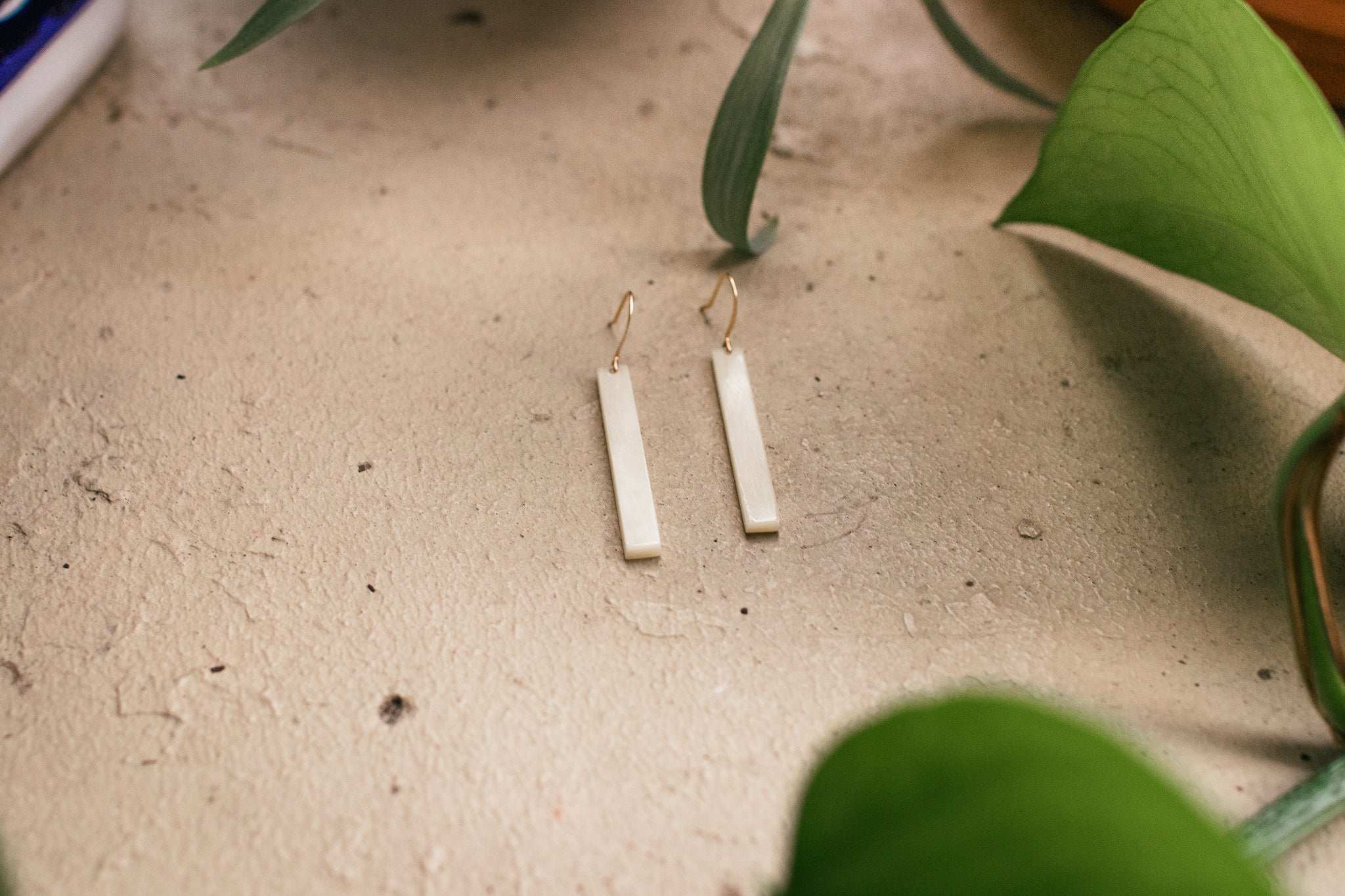 Betty Bone Earring with Gold Hooks